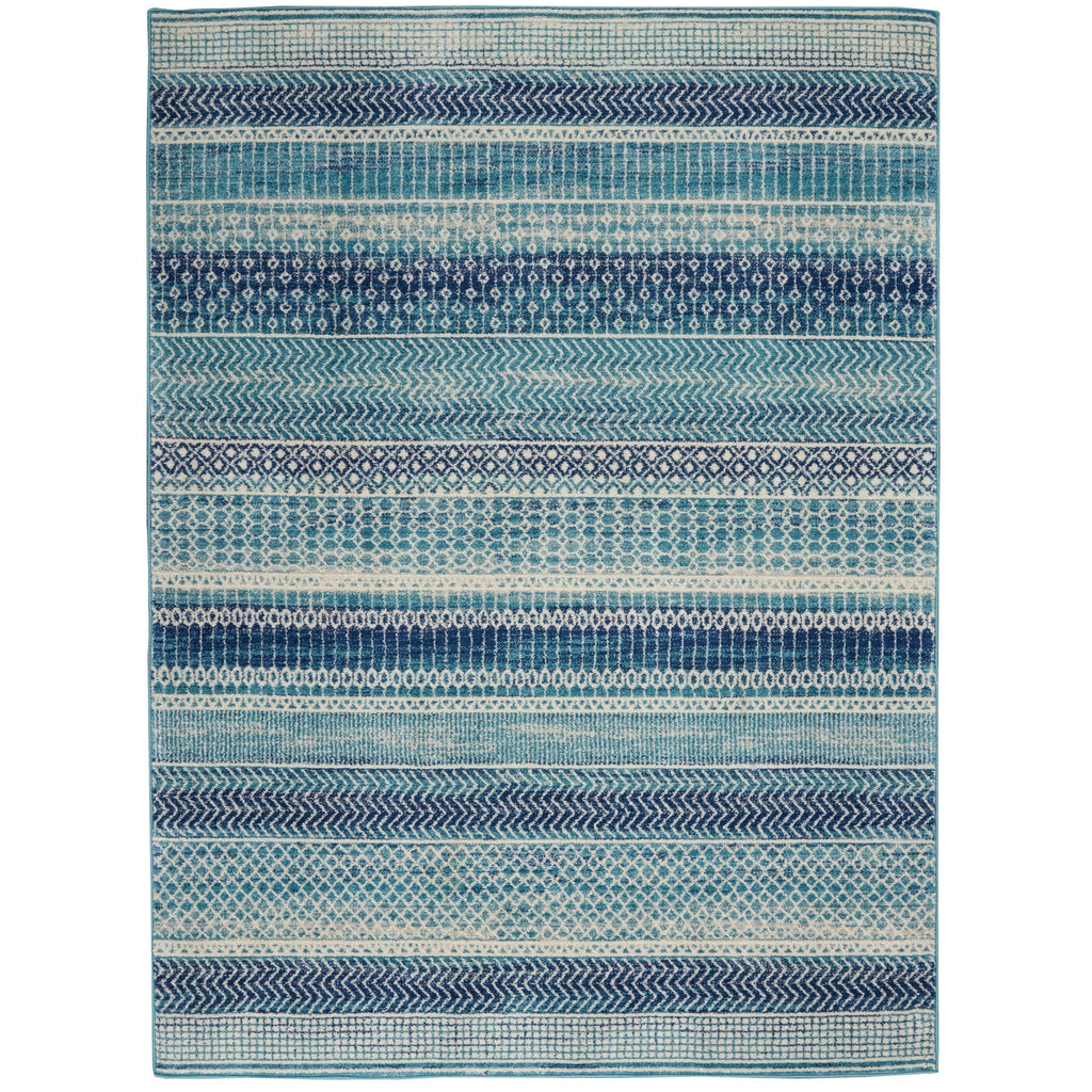 Tapis Nourison Passion bleu indigo à motif géométrique côtier