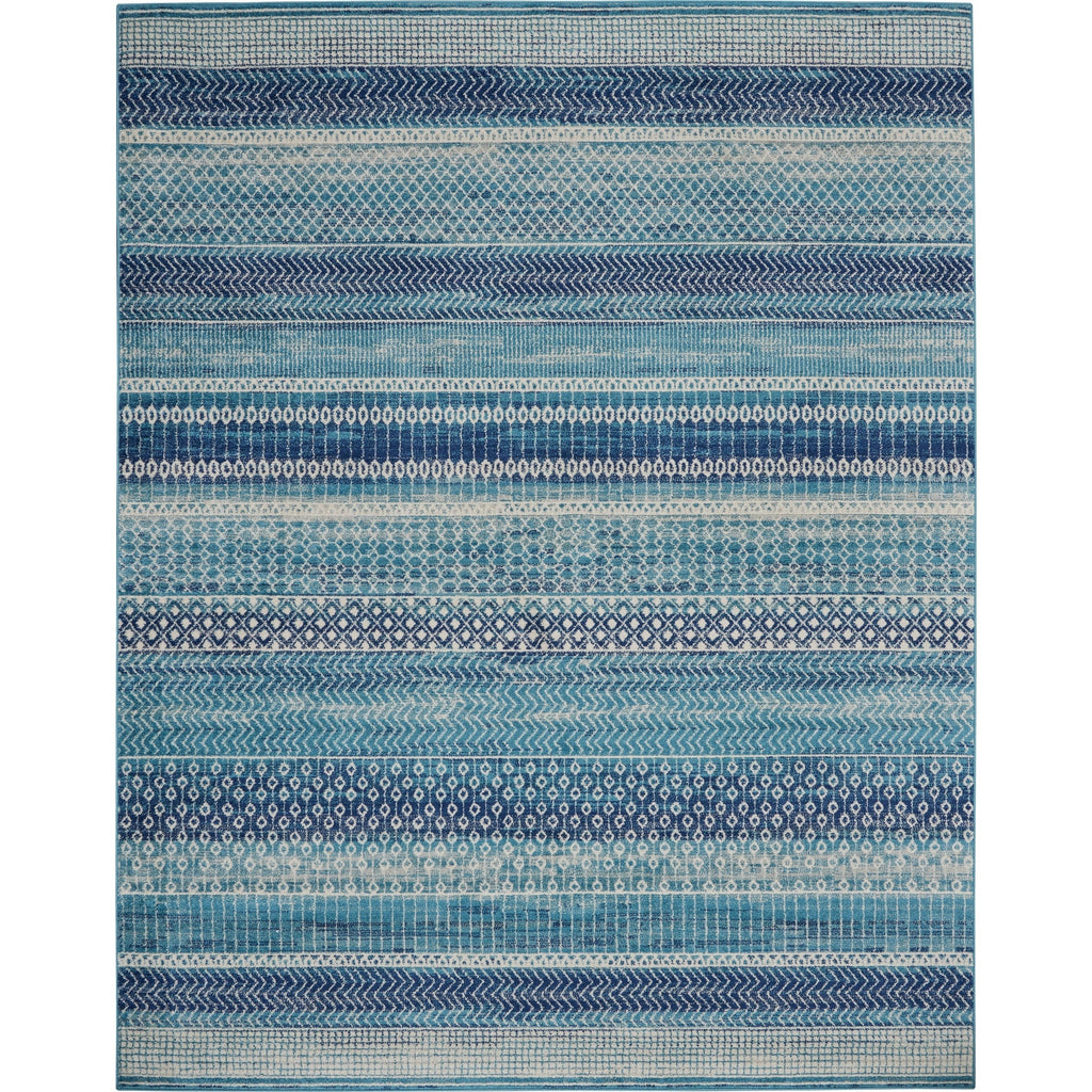 Tapis Nourison Passion bleu indigo à motif géométrique côtier