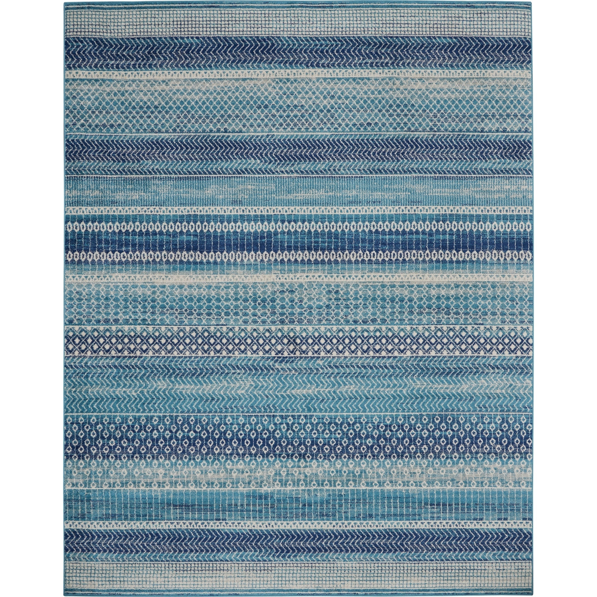 Tapis Nourison Passion bleu indigo à motif géométrique côtier