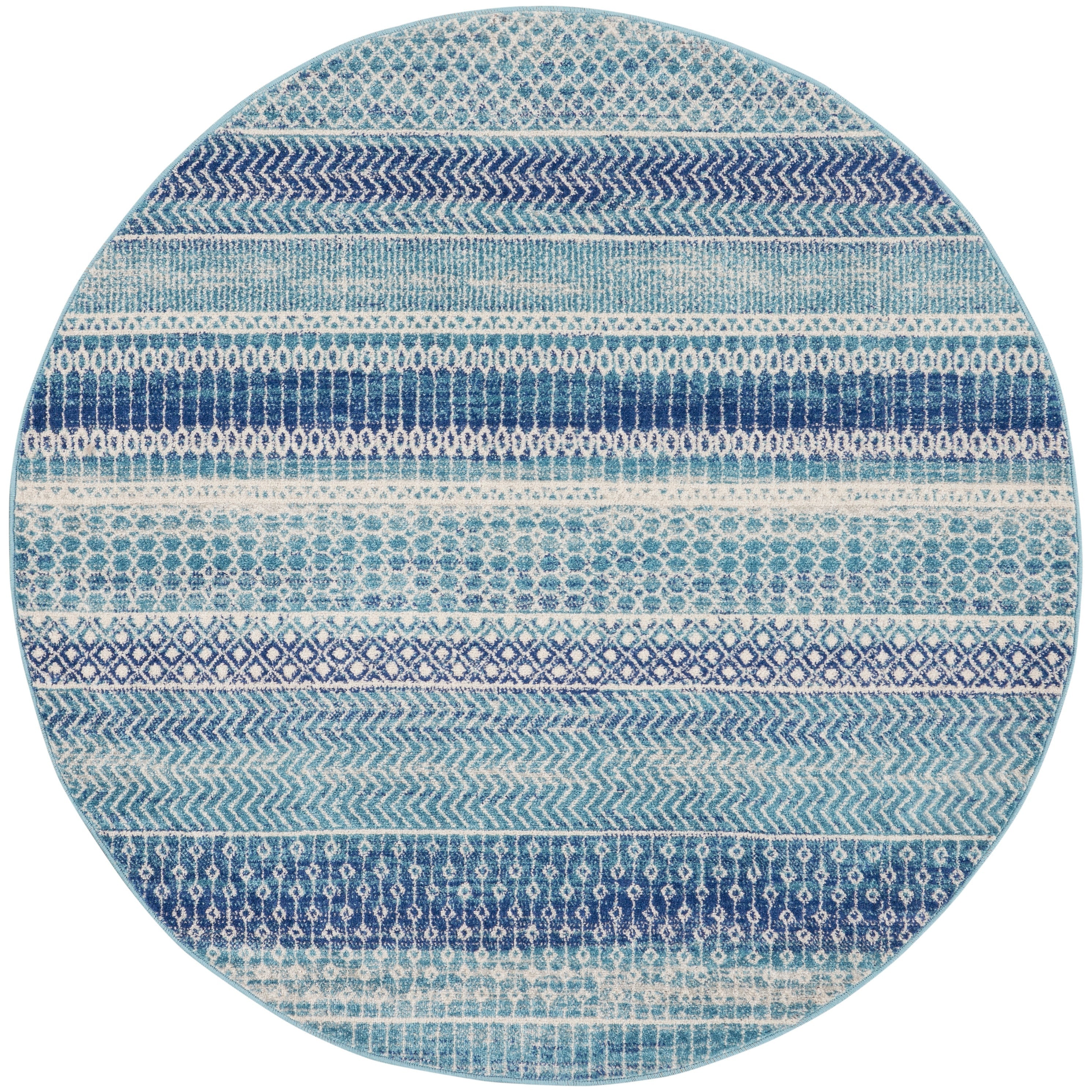 Tapis Nourison Passion bleu indigo à motif géométrique côtier