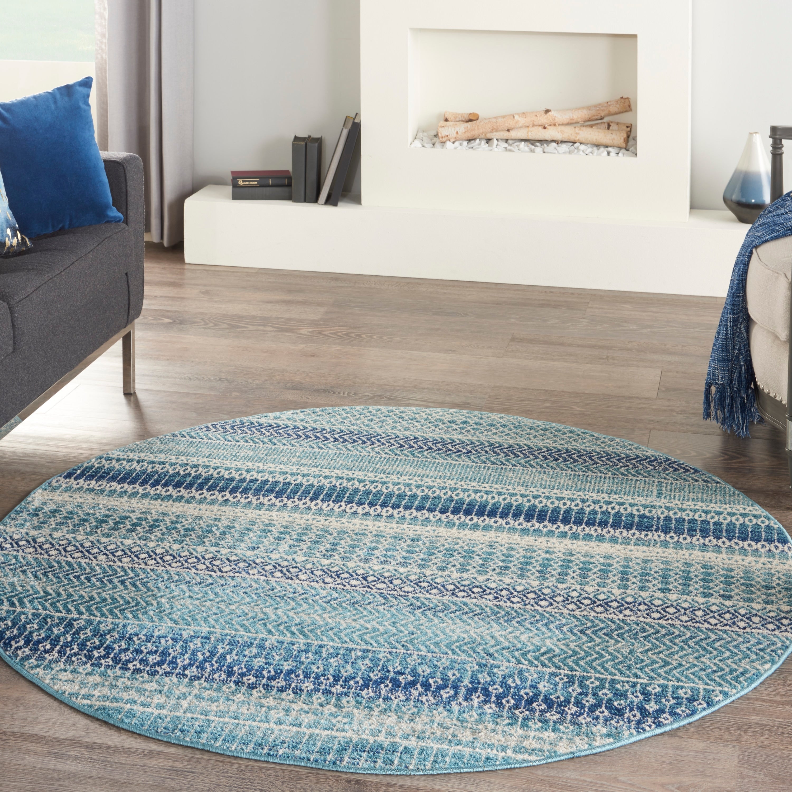 Tapis Nourison Passion bleu indigo à motif géométrique côtier