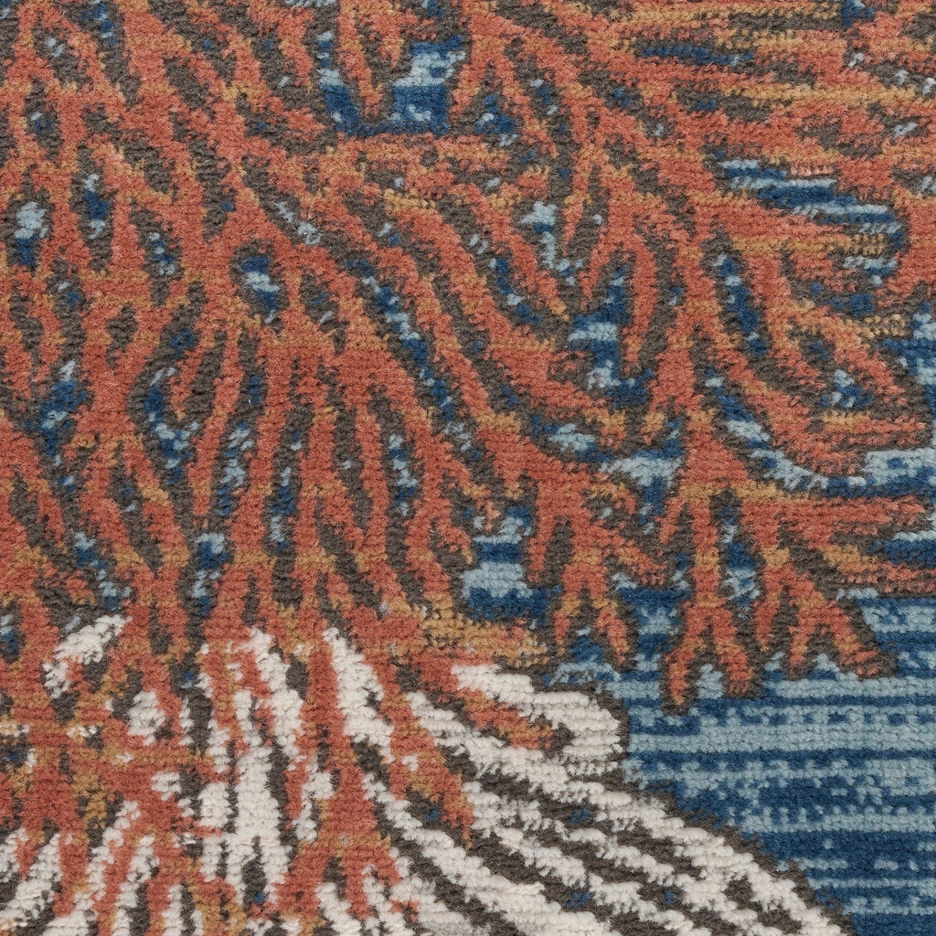 Tapis Nourison Pompéi, motif coquillages et coraux, idéal pour la plage côtière