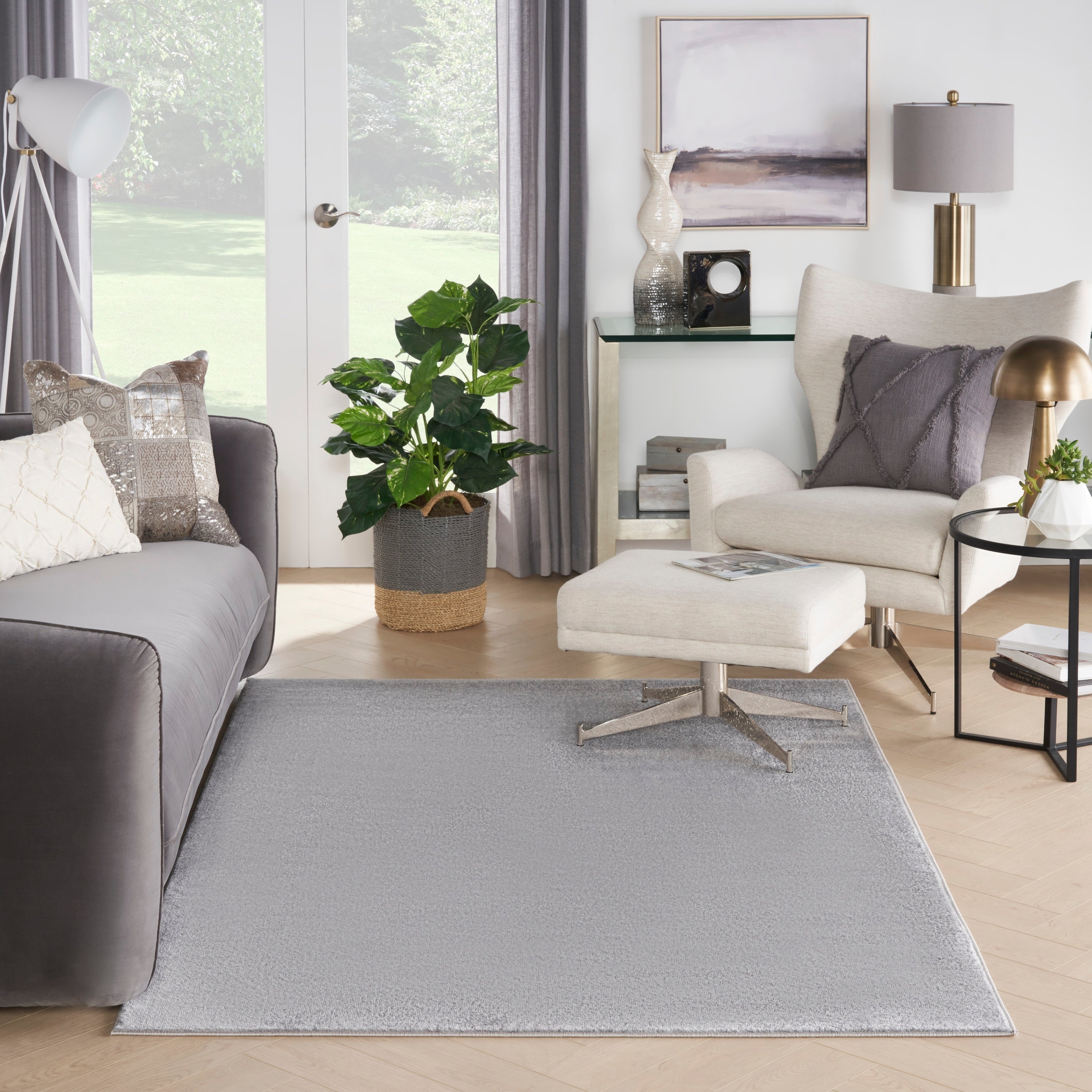 Nourison Modern Solid Indoor/Outdoor Area Rug