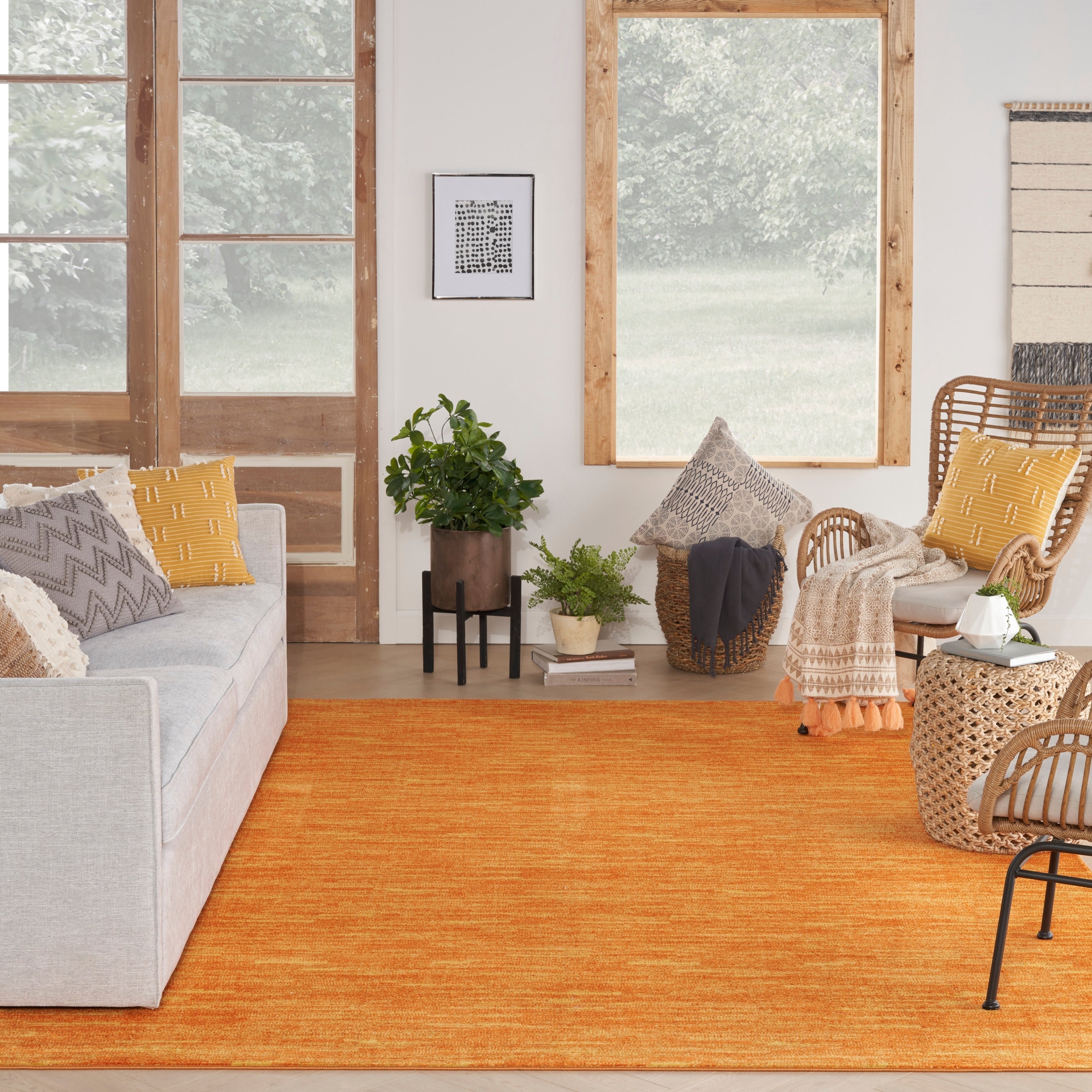 Nourison Modern Solid Indoor/Outdoor Area Rug