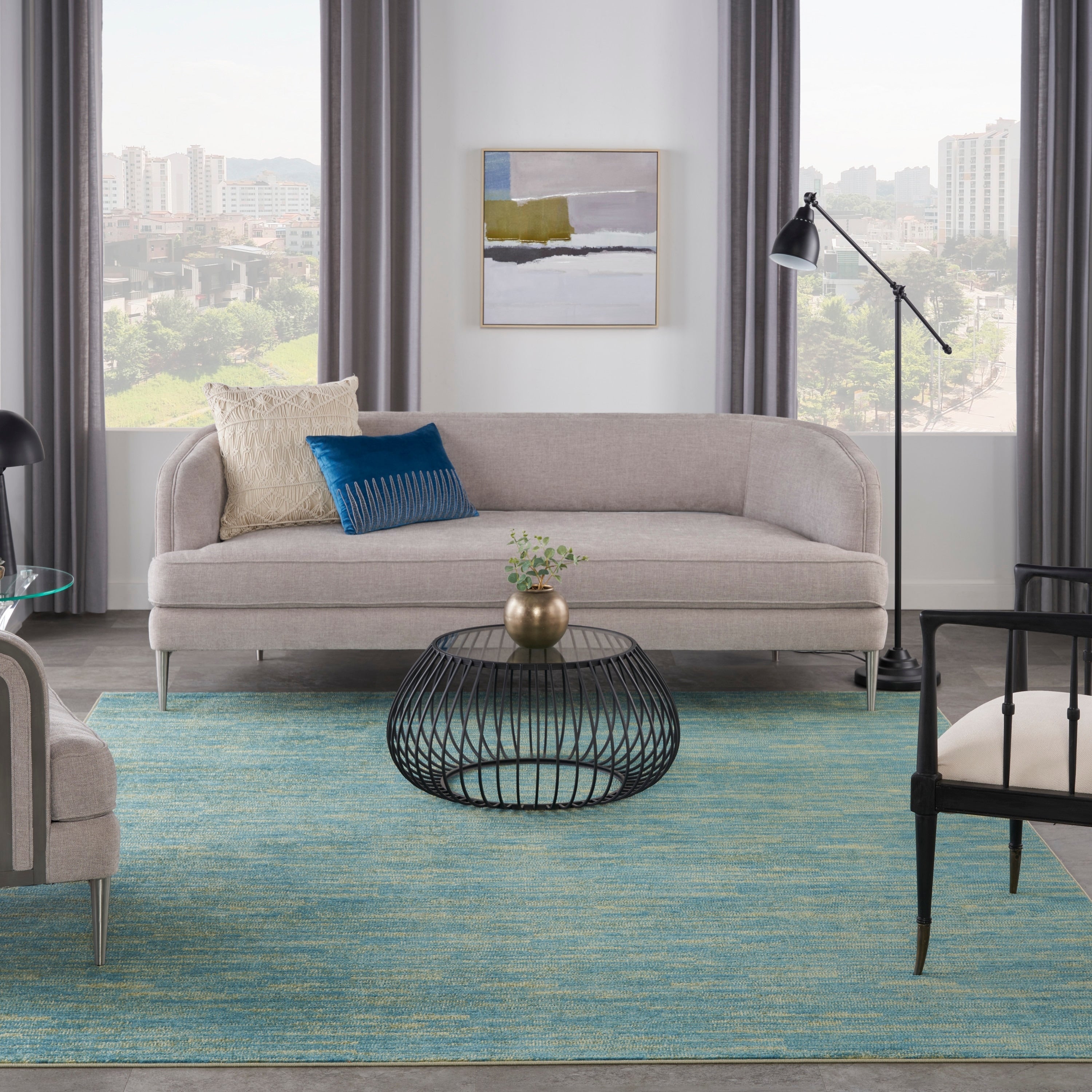 Nourison Modern Solid Indoor/Outdoor Area Rug