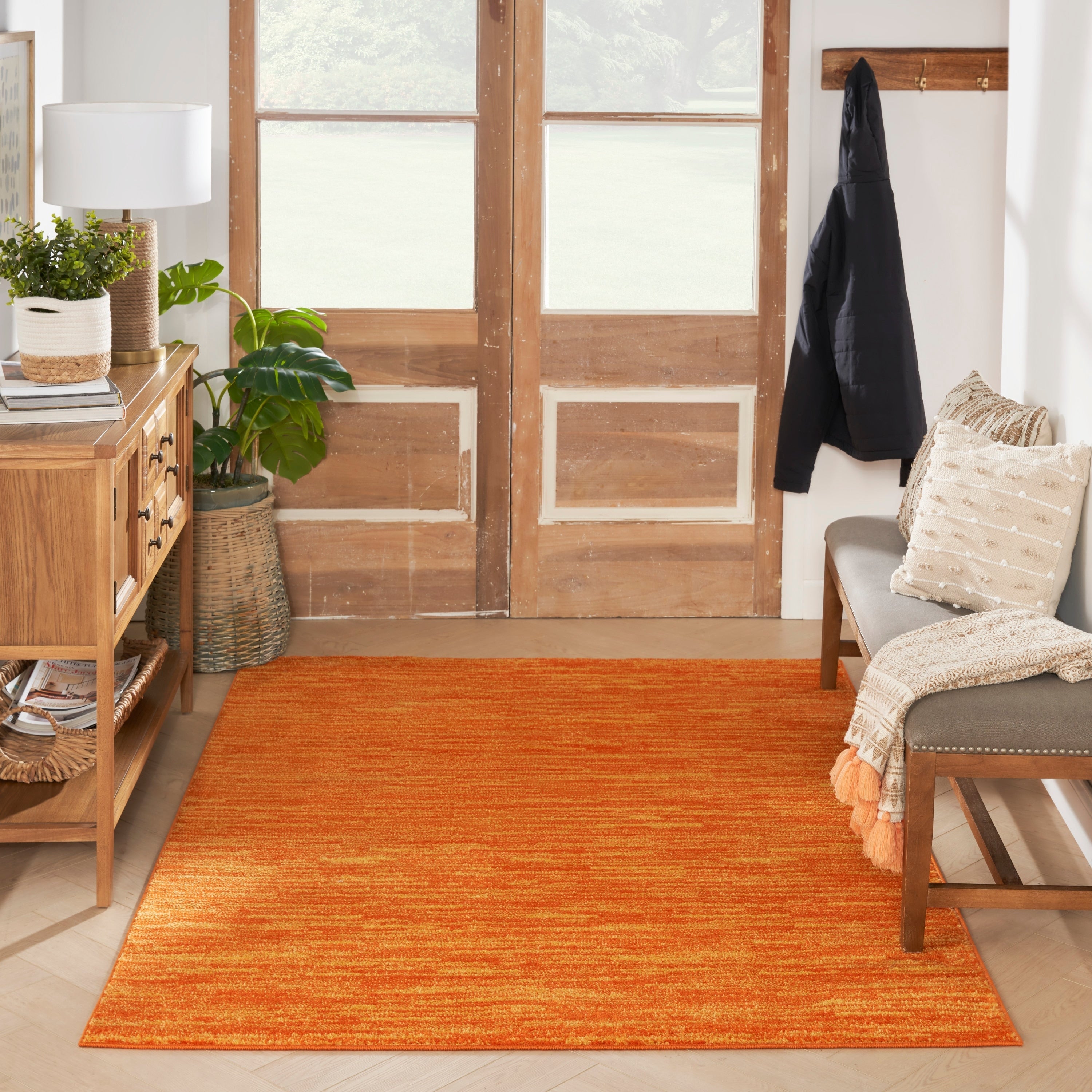 Nourison Modern Solid Indoor/Outdoor Area Rug