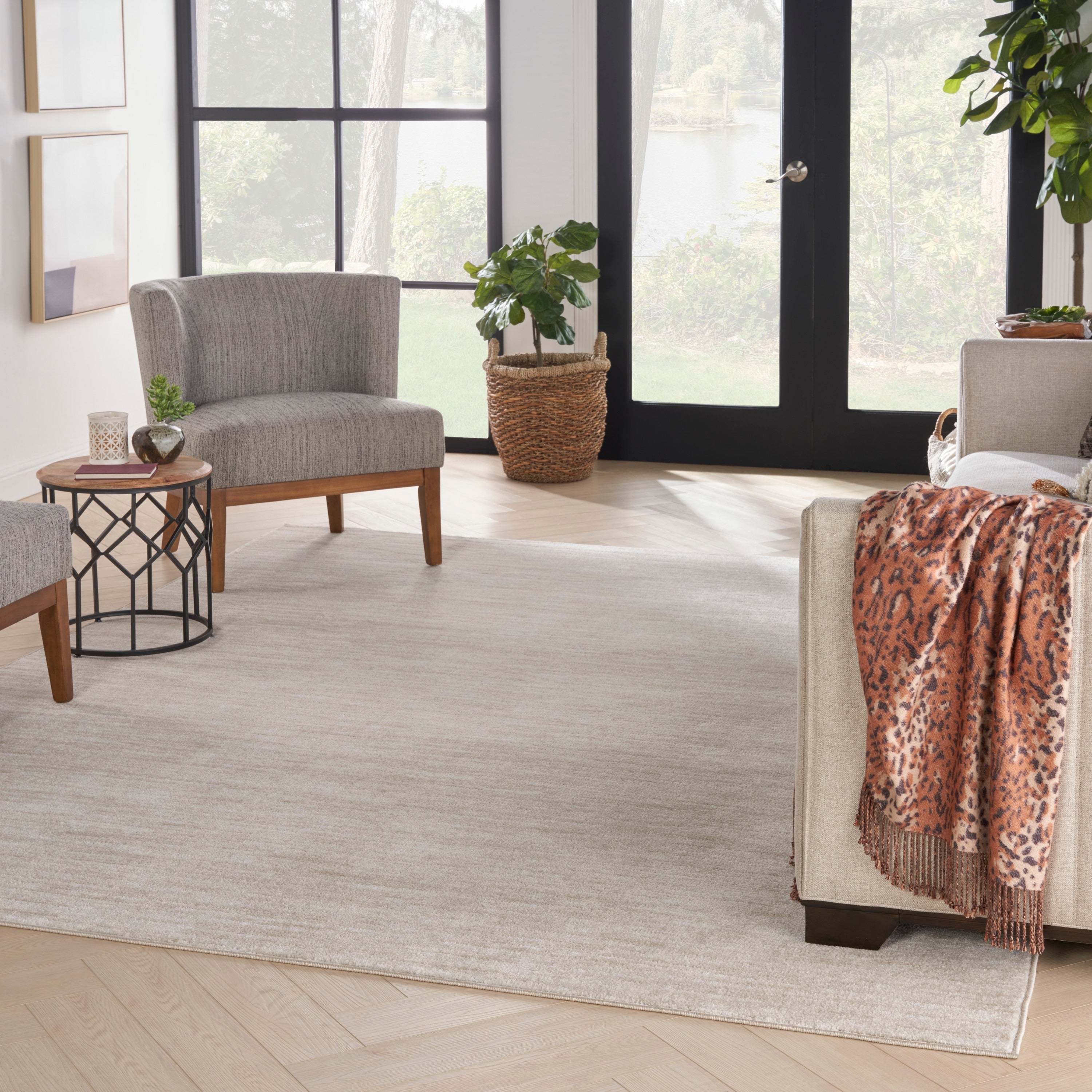 Nourison Modern Solid Indoor/Outdoor Area Rug