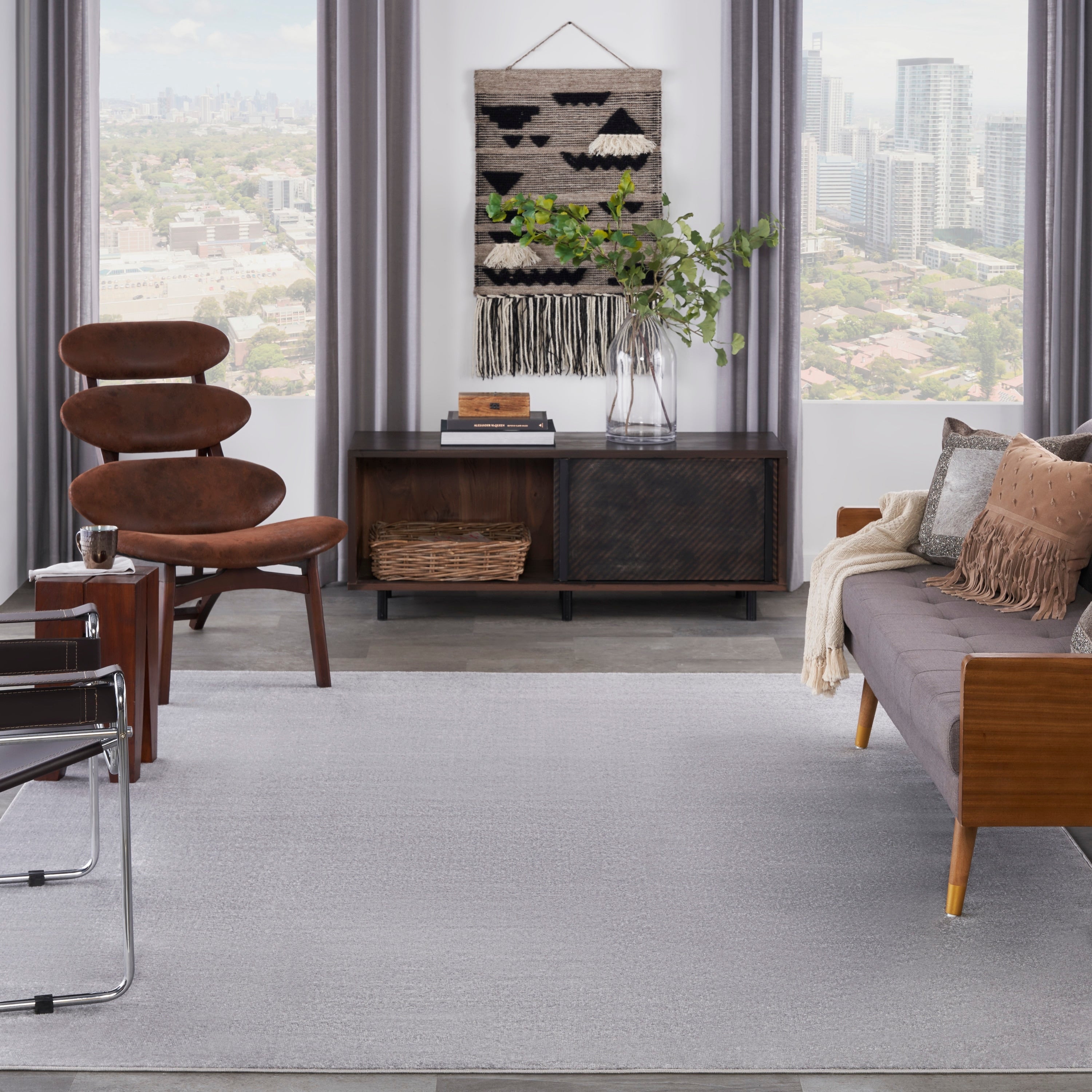 Nourison Modern Solid Indoor/Outdoor Area Rug