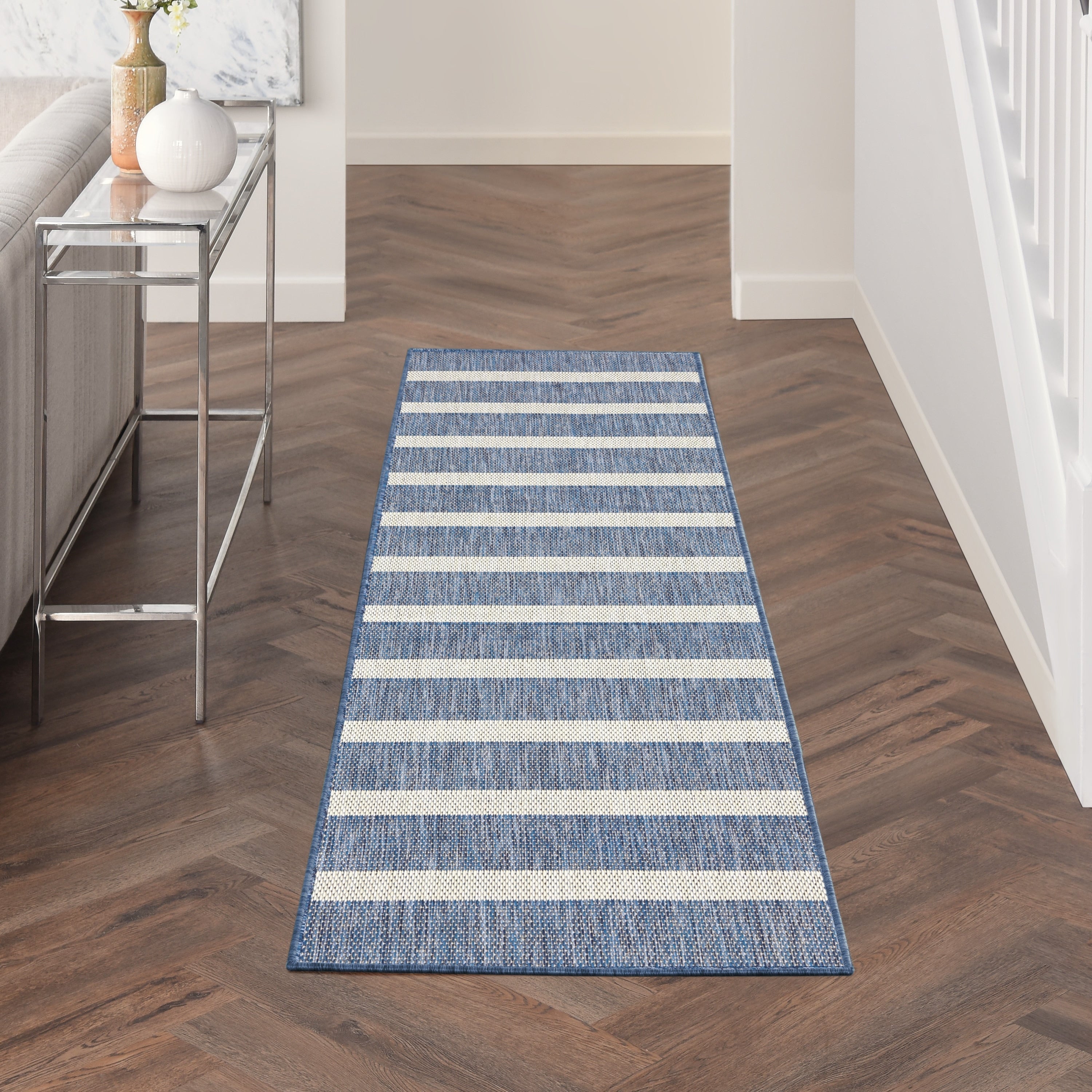 Nourison Selerno Indoor/Outdoor Striped Area Rug.
