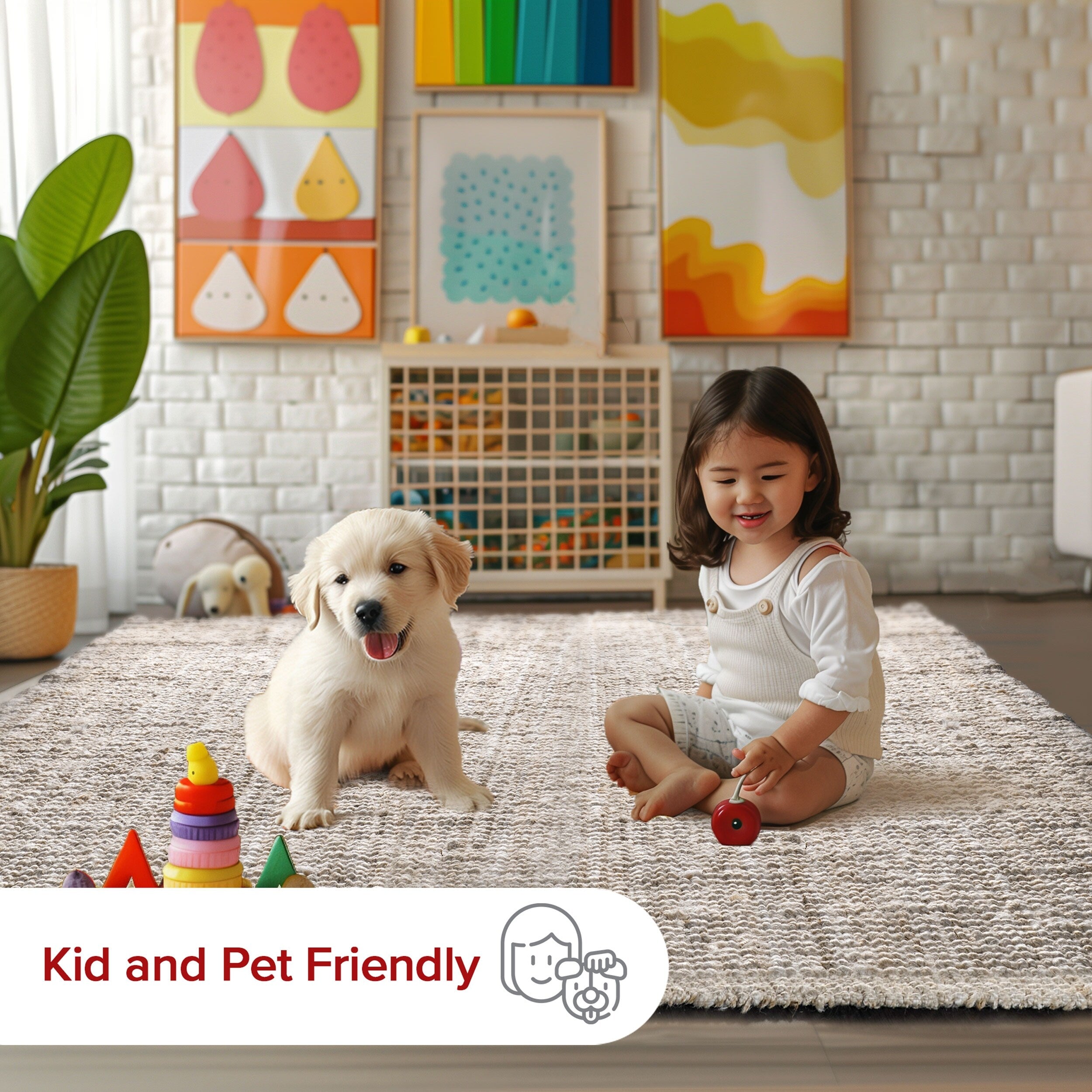 Nuloom Ashli Solid Farmhouse Jute Area Rug