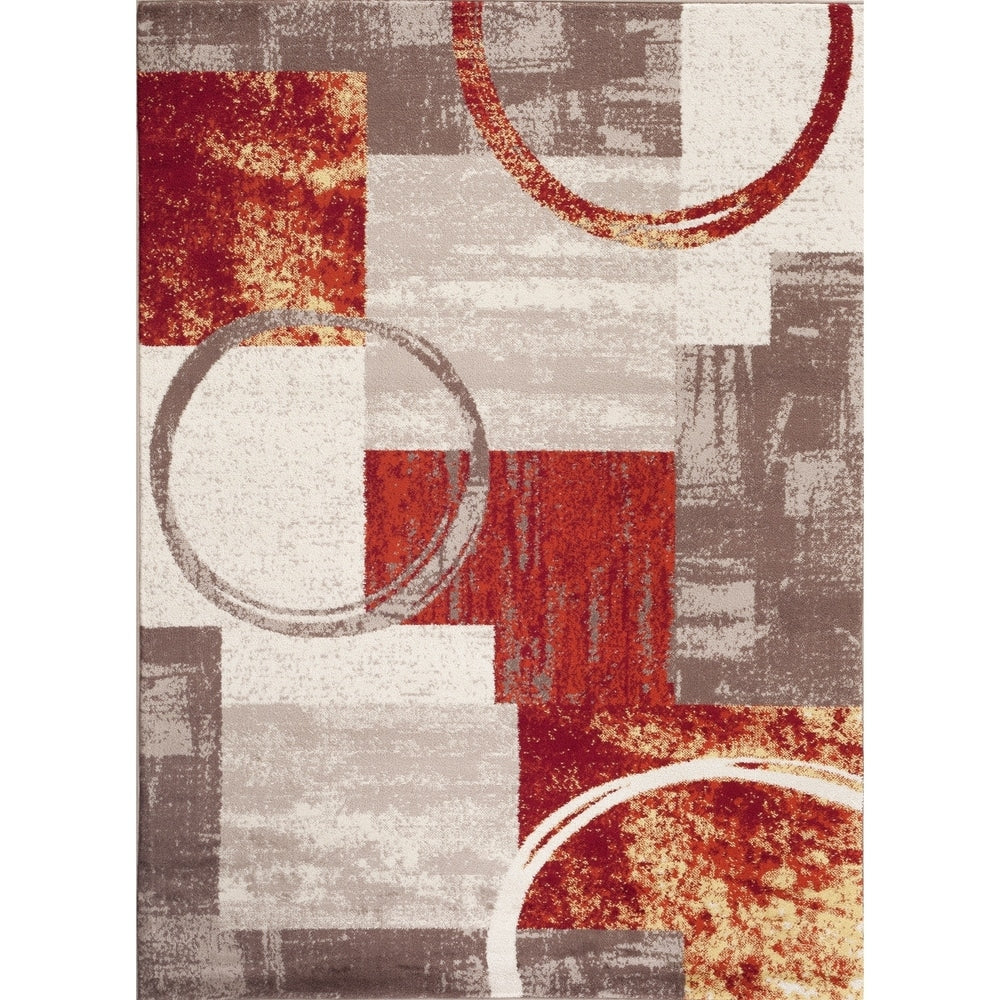 World Rug Gallery Abstract Polypropylene Machine-Made Circle Area Rug