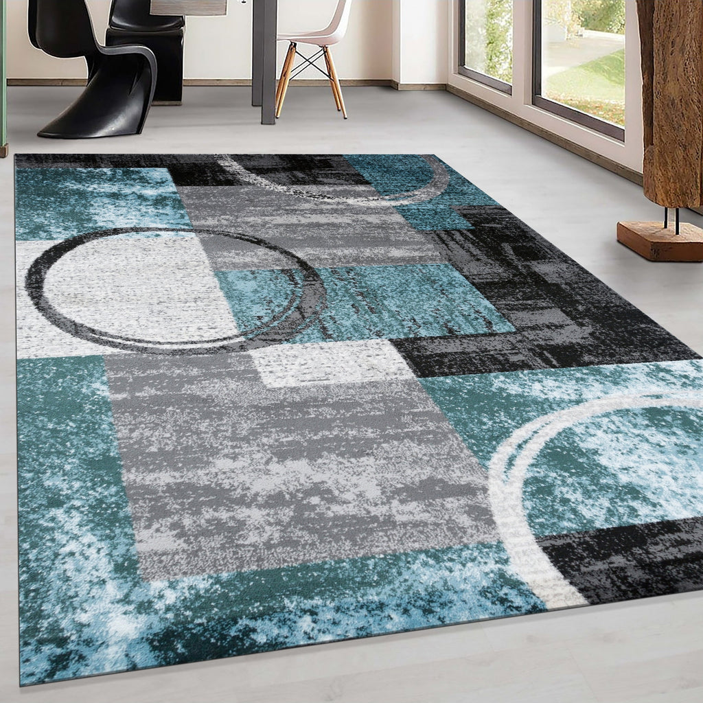 World Rug Gallery Abstract Polypropylene Machine-Made Circle Area Rug