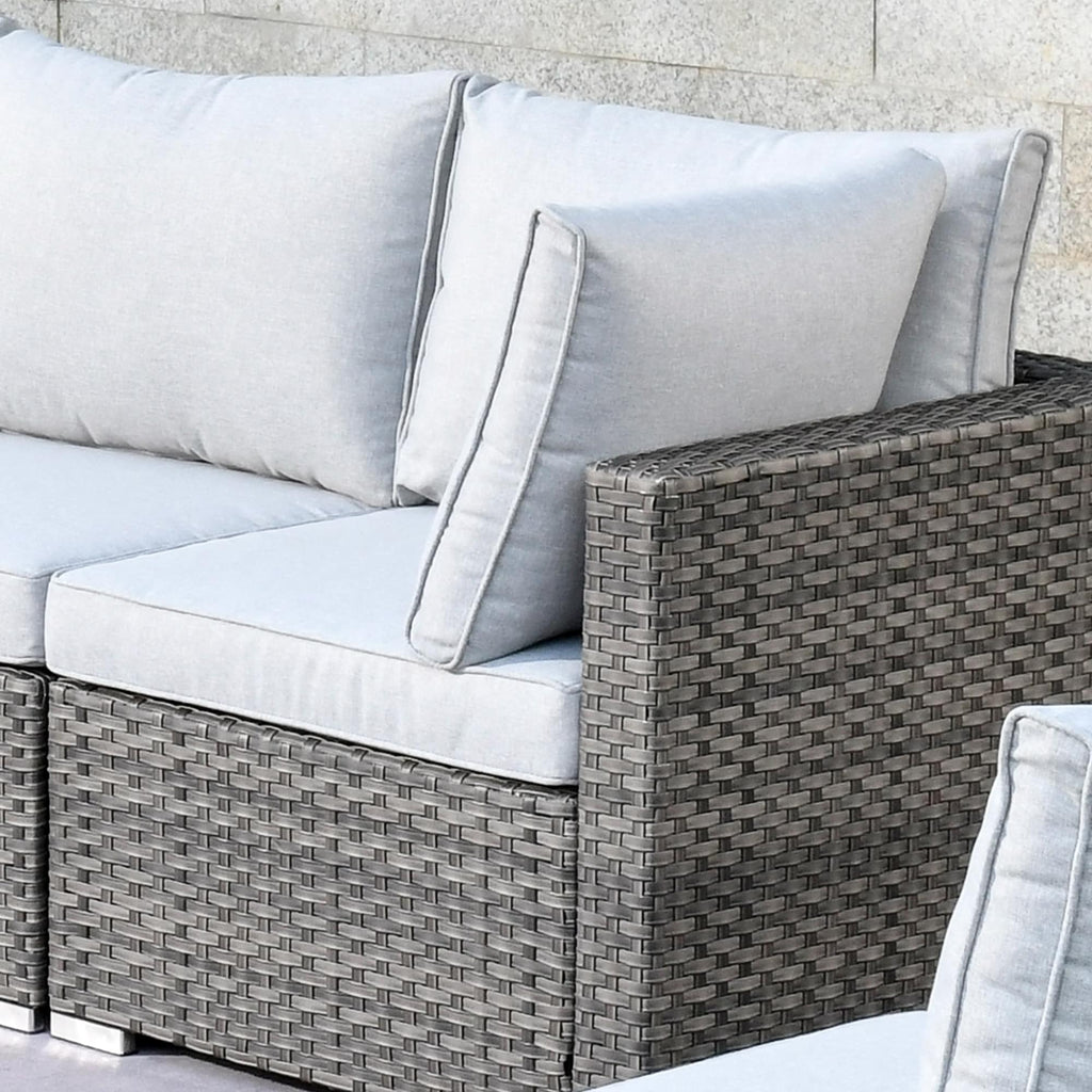 OVIOS Deep Seat Wicker 11-piece Sectional Set Swivel Chairs Fire Pit