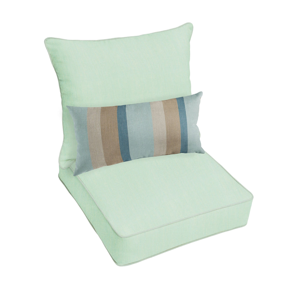 Oakley Sunbrella Solid Indoor/ Outdoor Corded Pillow and Chair Cushion Set