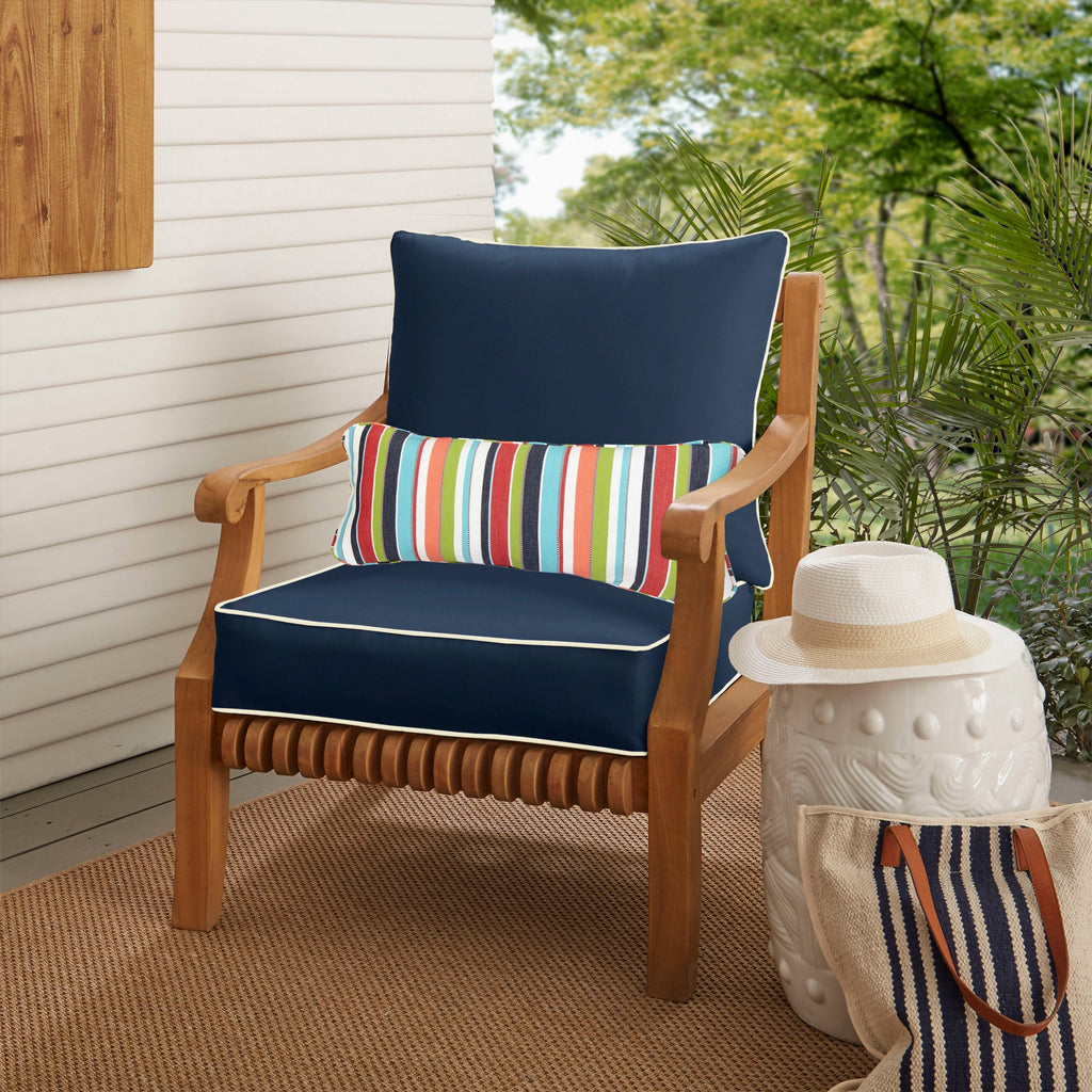 Oakley Sunbrella Solid Indoor/ Outdoor Corded Pillow and Chair Cushion Set