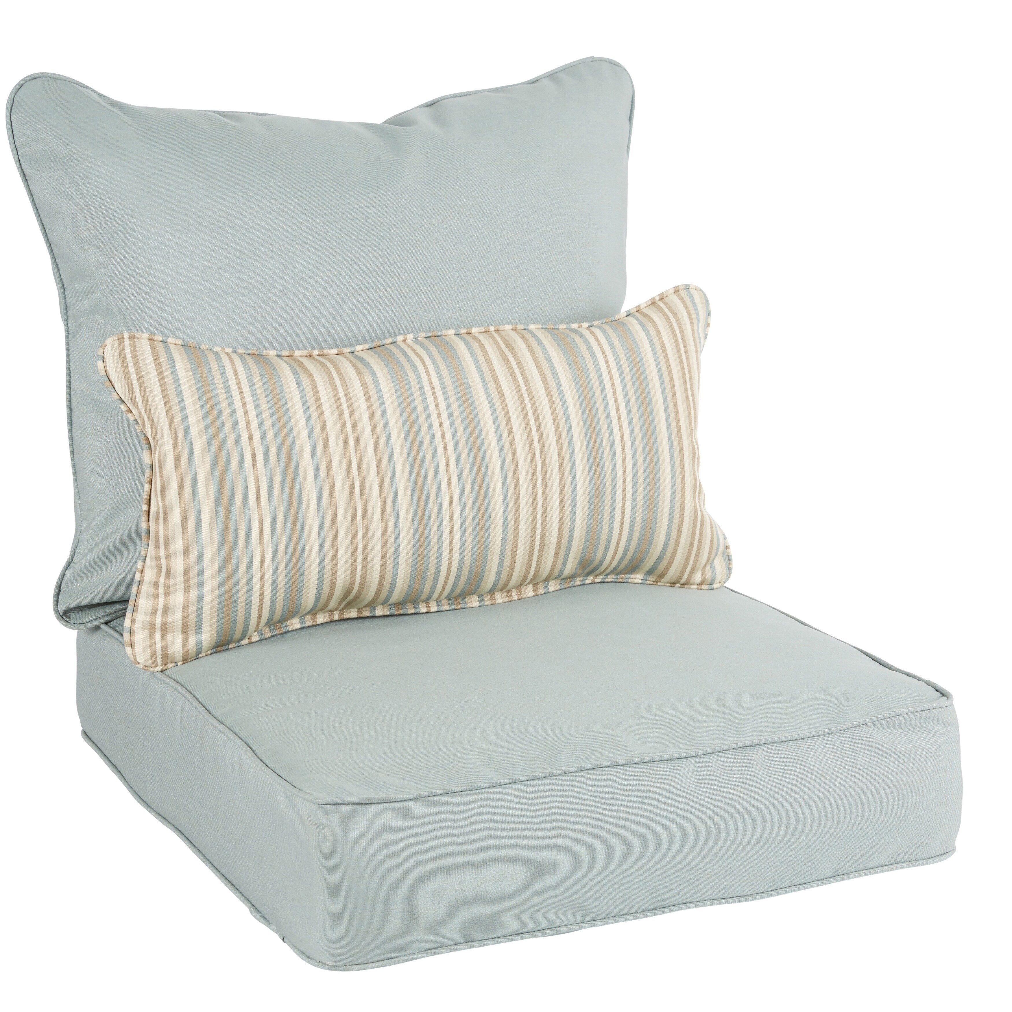 Oakley Sunbrella Solid Indoor/ Outdoor Corded Pillow and Chair Cushion Set