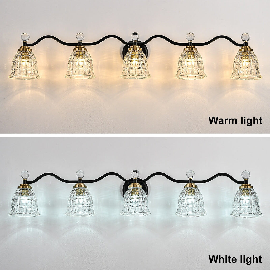 Ora Modern Dimmable Black Gold Bathroom Vanity Lights