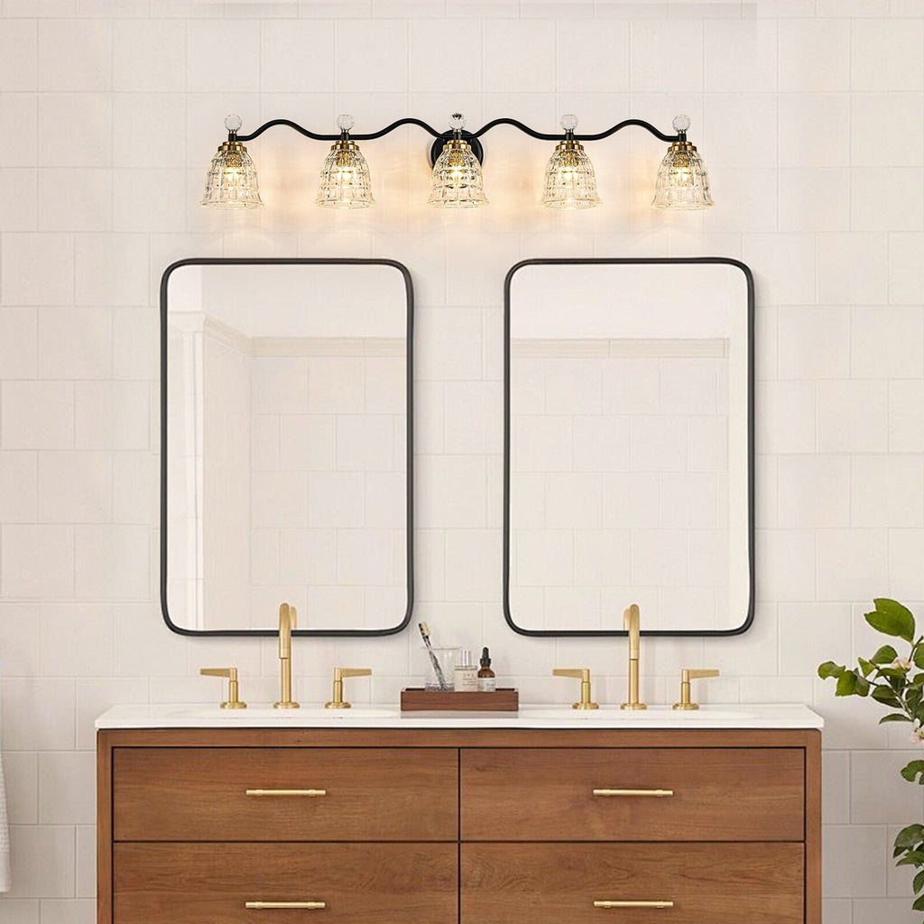 Ora Modern Dimmable Black Gold Bathroom Vanity Lights