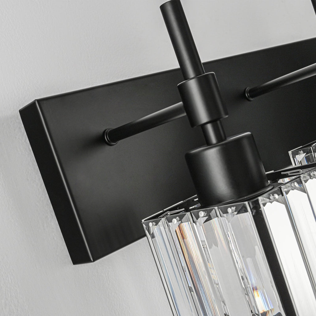 Luminaires de salle de bain en cristal à intensité variable Ora Modern sur miroir Glam Vanity Lights