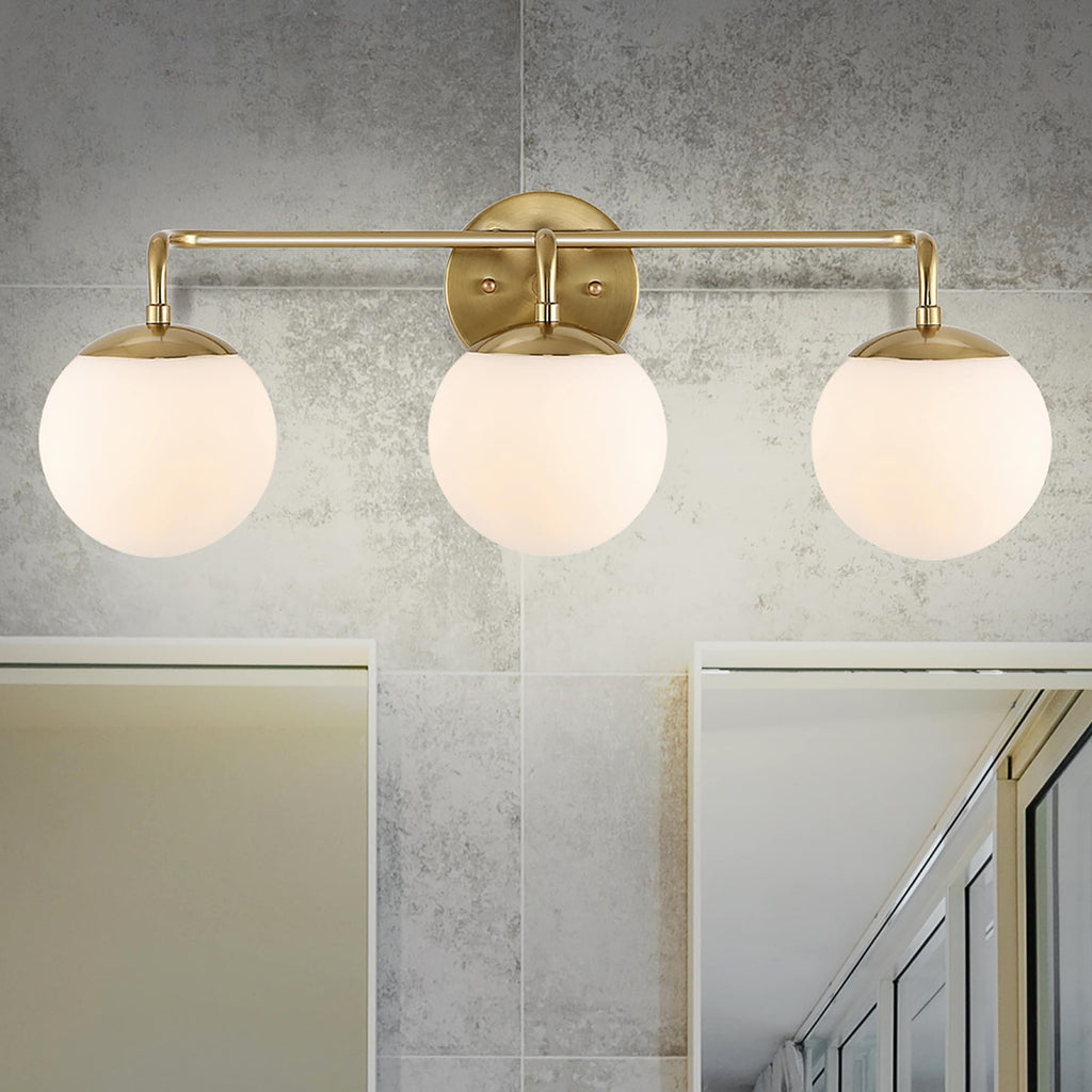 Globe Metal/Frosted Glass Modern LED Vanity, by JONATHAN Y