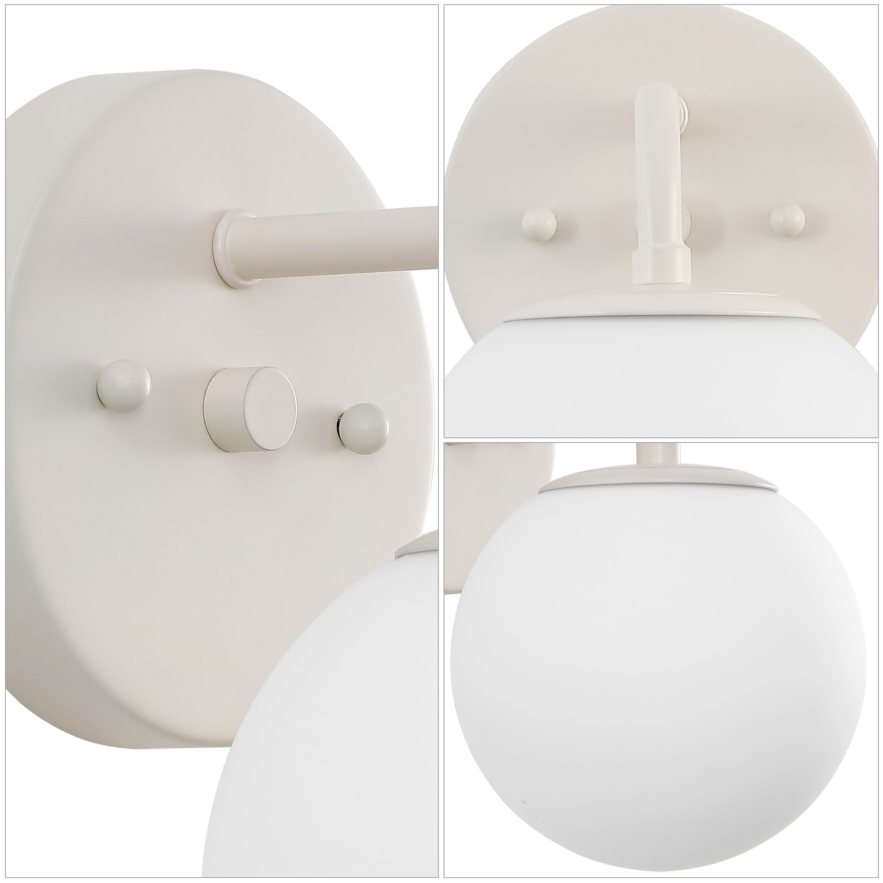 Globe Metal/Frosted Glass Modern LED Vanity, by JONATHAN Y