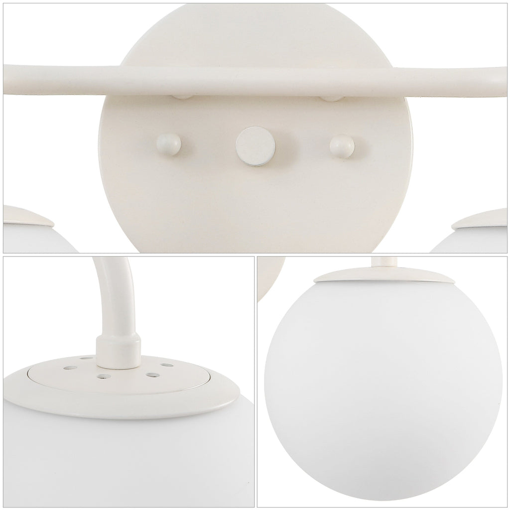 Globe Metal/Frosted Glass Modern LED Vanity, by JONATHAN Y