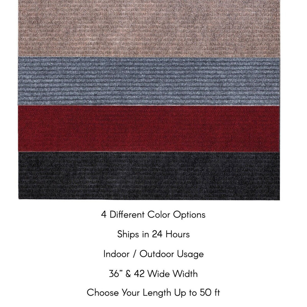 Outdoor/Indoor Custom Size Carpet Runner Rug 36'' wide x your choice of length with Non-Slip PVC Backing