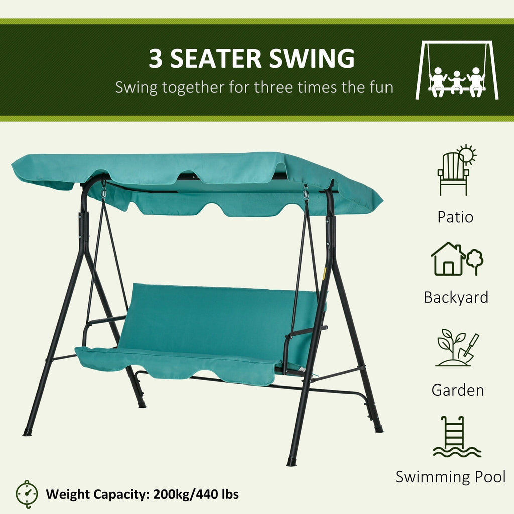 Outsunny 3-Person Porch Lawn Swing