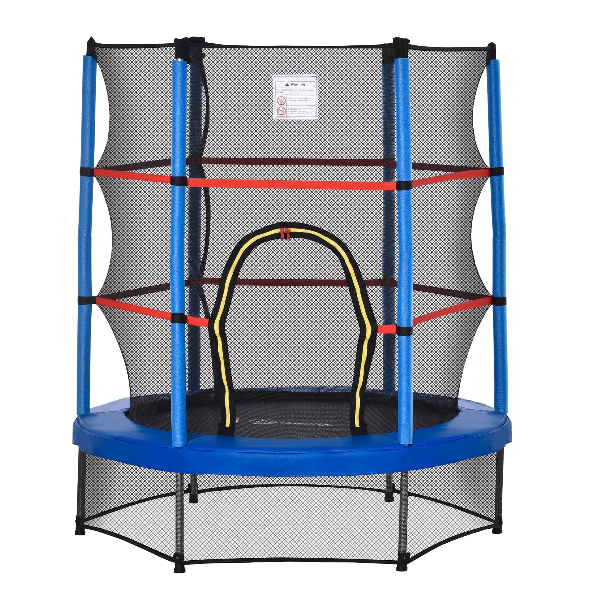 Outsunny 5' Diameter Kids Trampoline with Net for Indoors & Outdoors, Ages 3 to 6