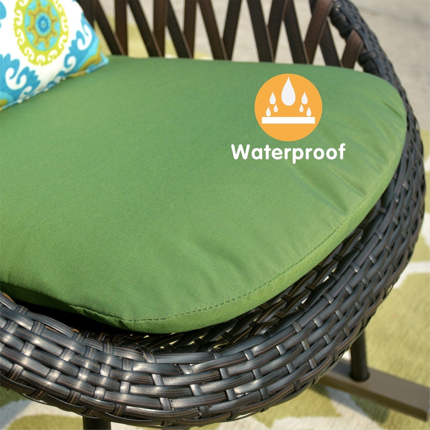 OVIOS 3-piece Patio Rocking Chair Bistro Set with Glass Coffee Table