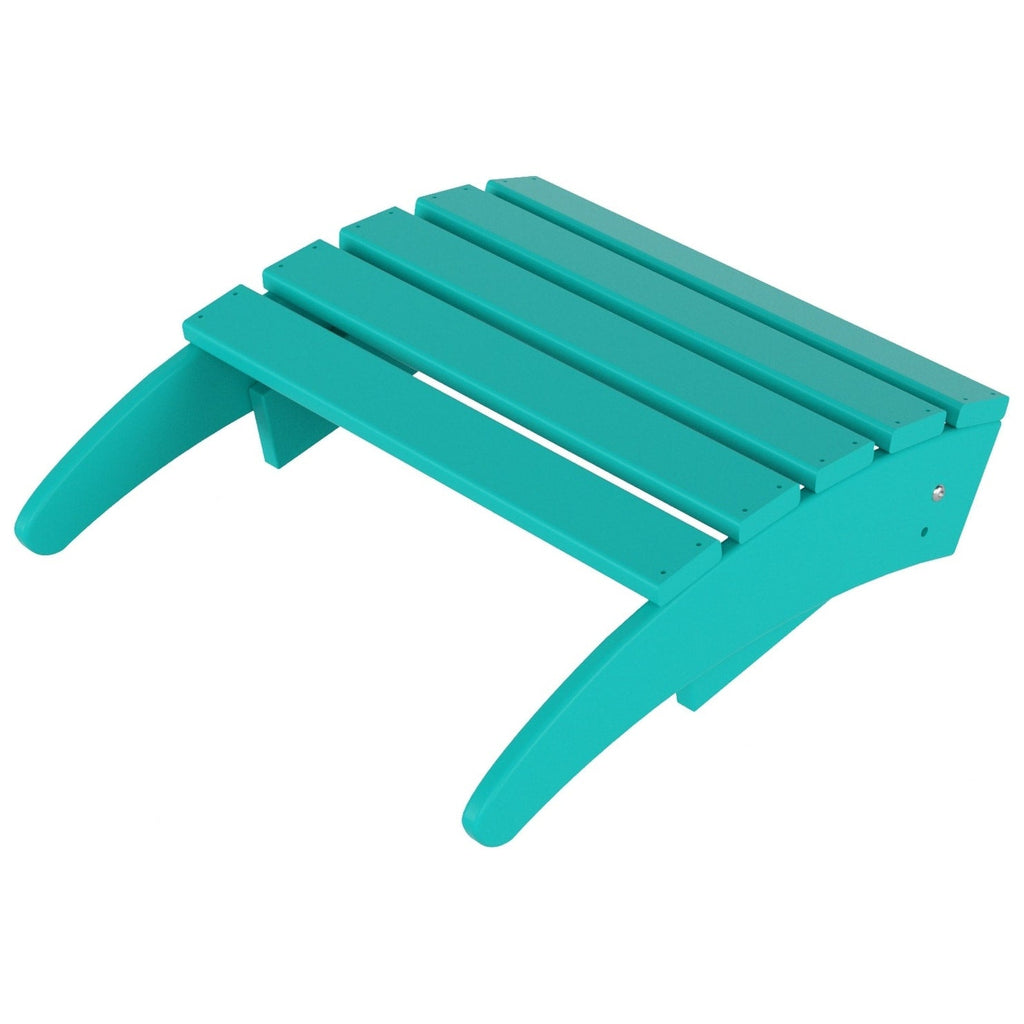 Chaise Adirondack pliable Polytrends Laguna en PEHD pour terrasse extérieure toutes saisons avec pouf (ensemble 2 pièces)