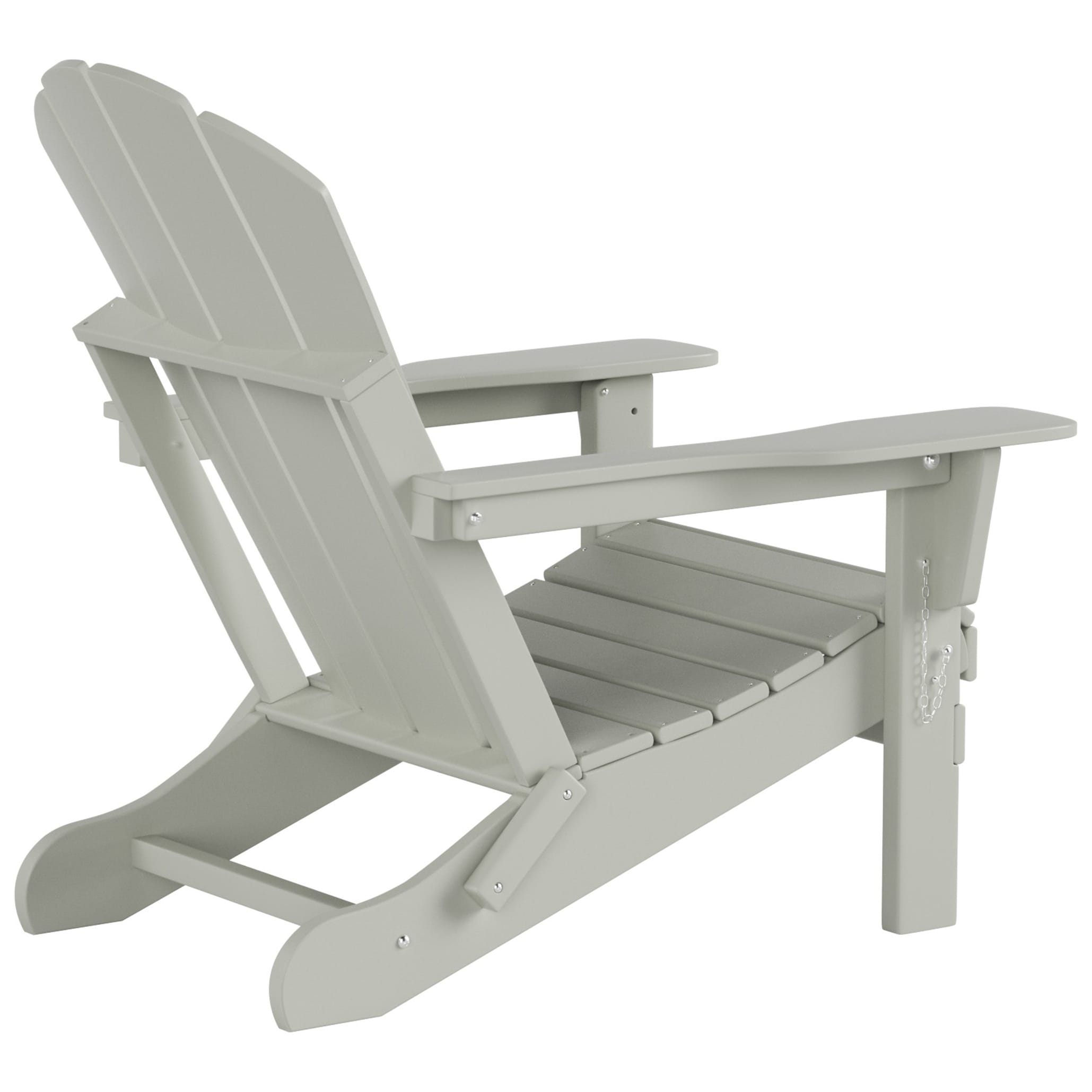 Chaise Adirondack pliable Polytrends Laguna en PEHD pour terrasse extérieure toutes saisons avec pouf (ensemble 2 pièces)