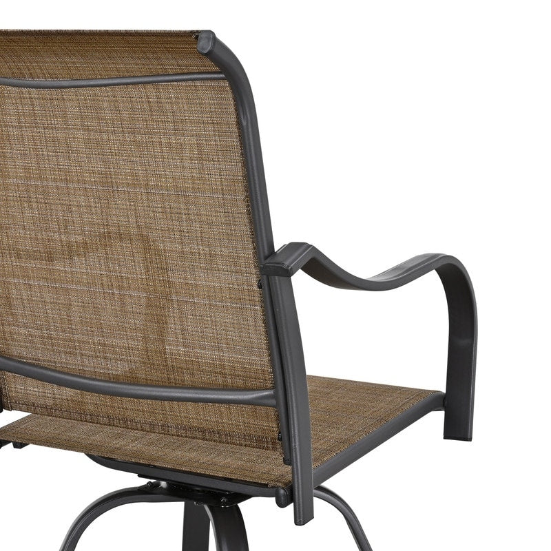 Chaise de bar pivotante à dossier haut en métal pour patio Festival (lot de 2)