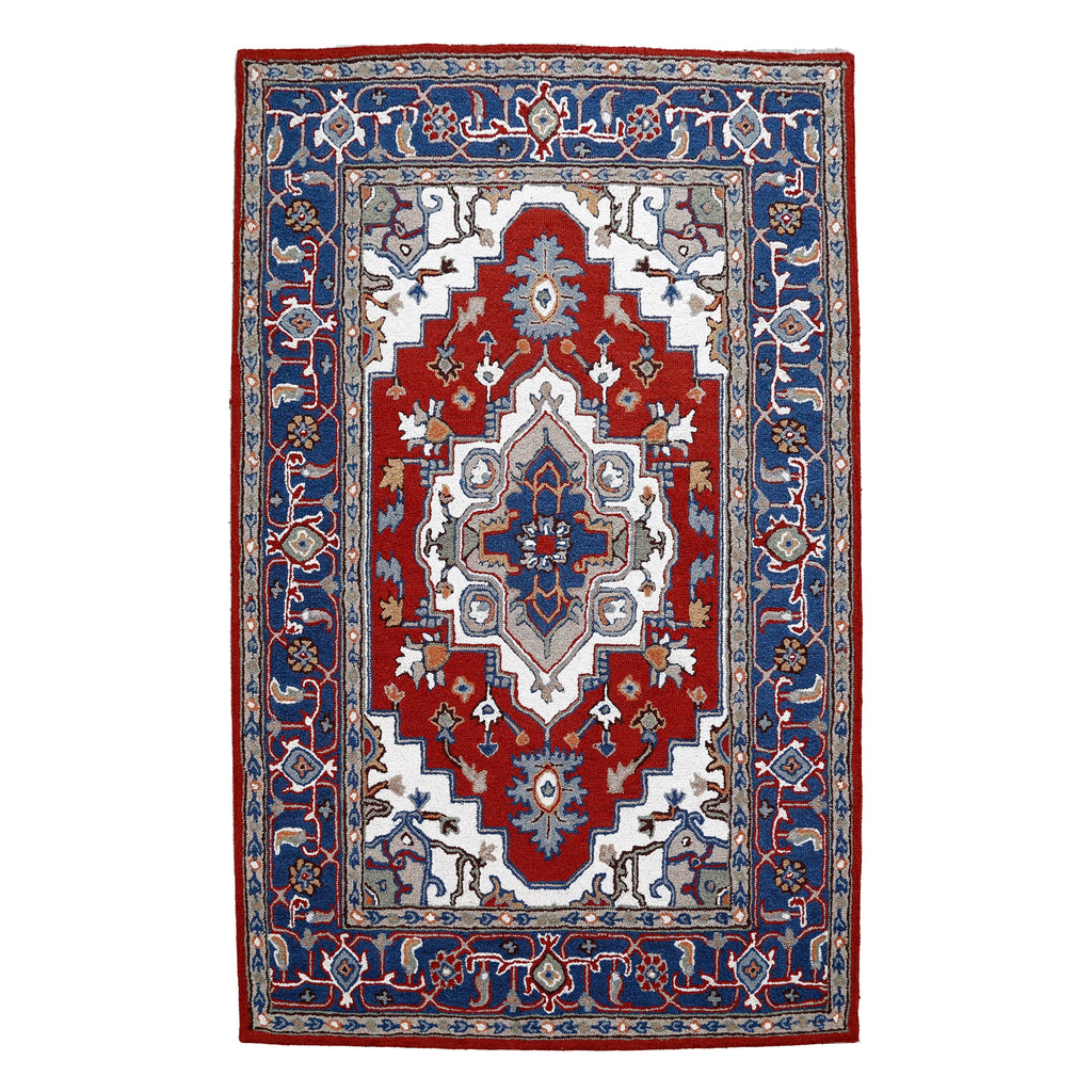 Tapis persan traditionnel en laine, fait main, motif floral George Towne Living