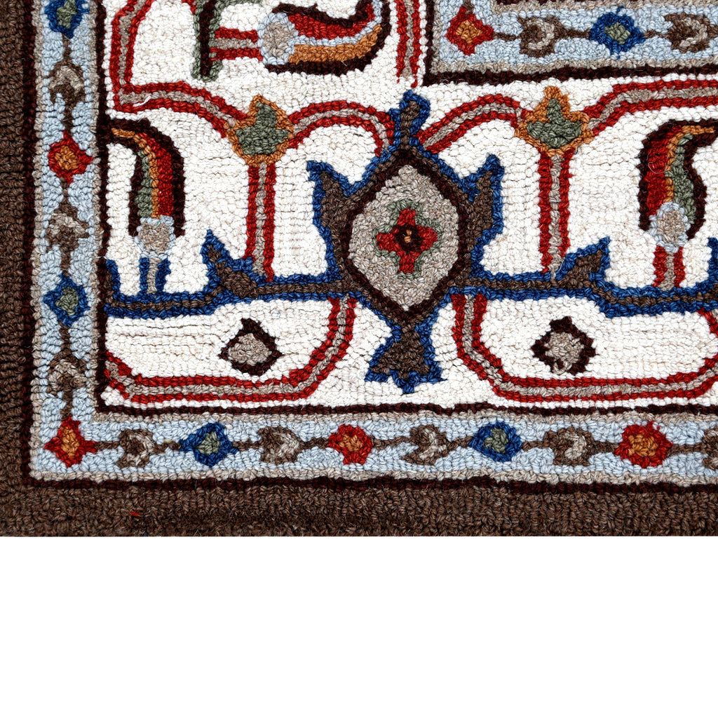 Tapis persan traditionnel en laine, fait main, motif floral George Towne Living