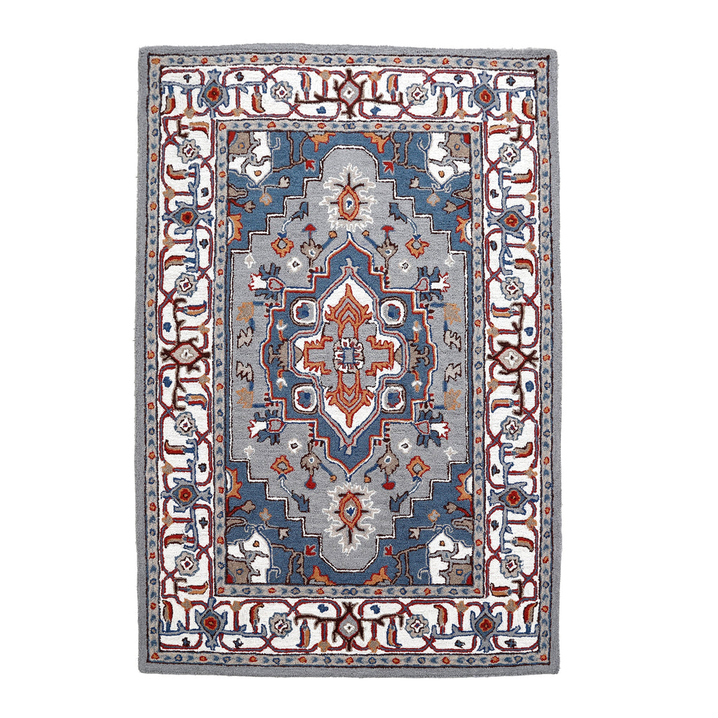 Tapis persan traditionnel en laine, fait main, motif floral George Towne Living