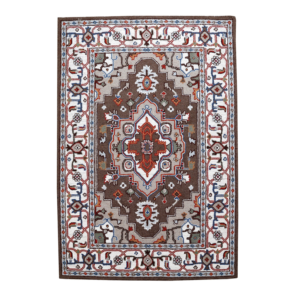 Tapis persan traditionnel en laine, fait main, motif floral George Towne Living