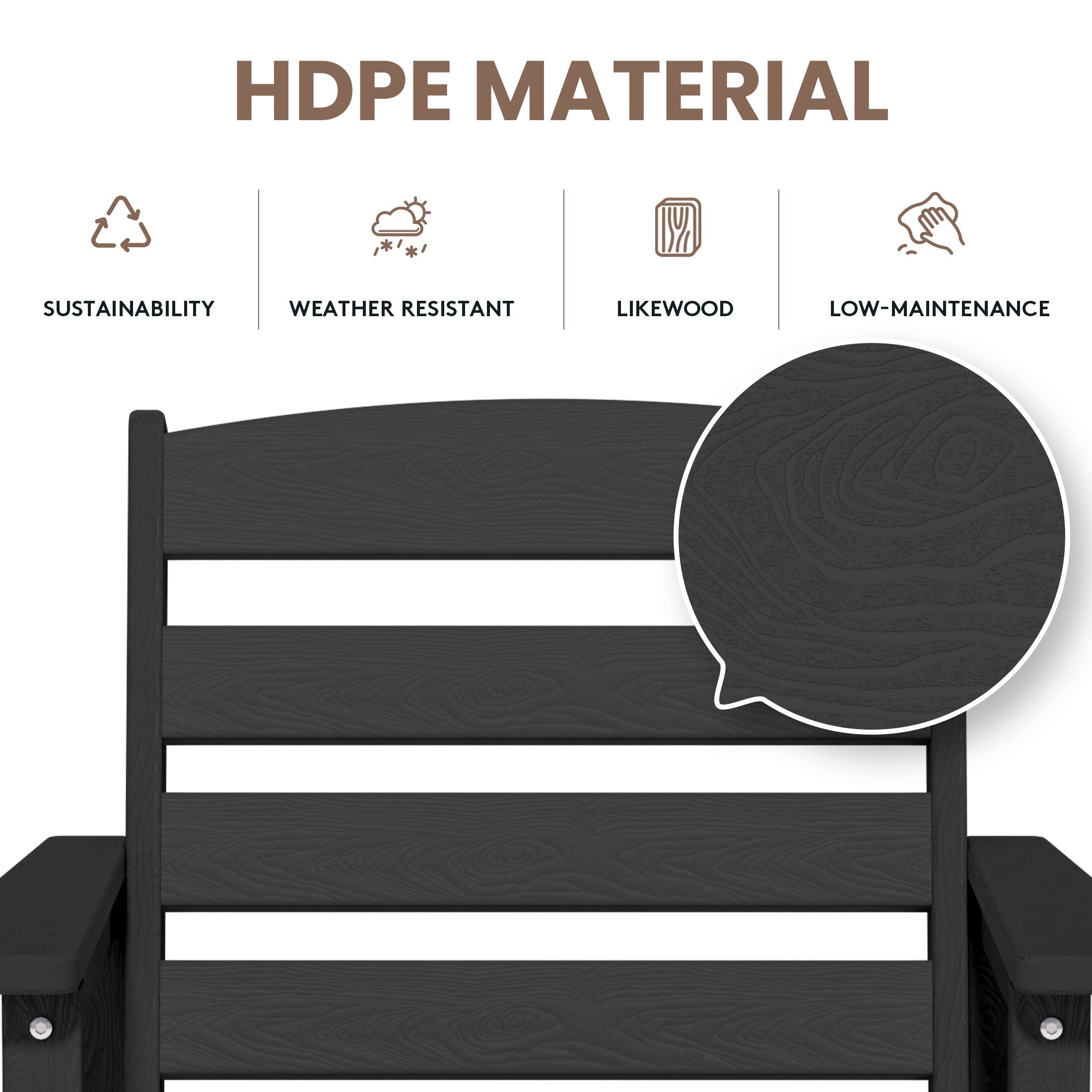 Plastic Tall adirondack Chair Set Of 3-Piece Patio Conversation Set