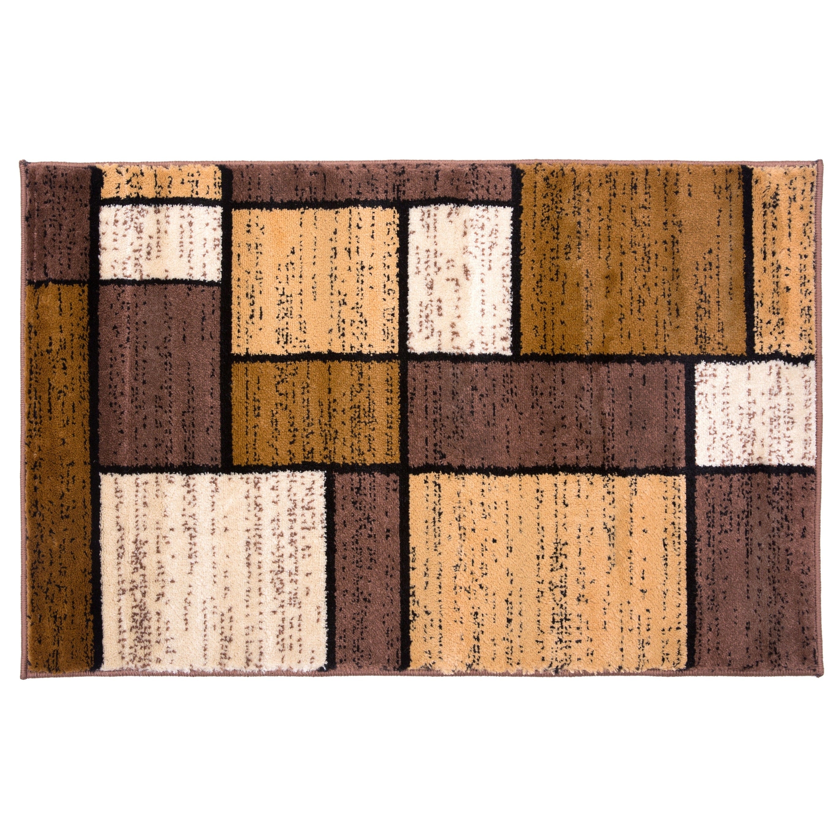 World Rug Gallery Contemporary Modern Boxed Color Block Area Rug