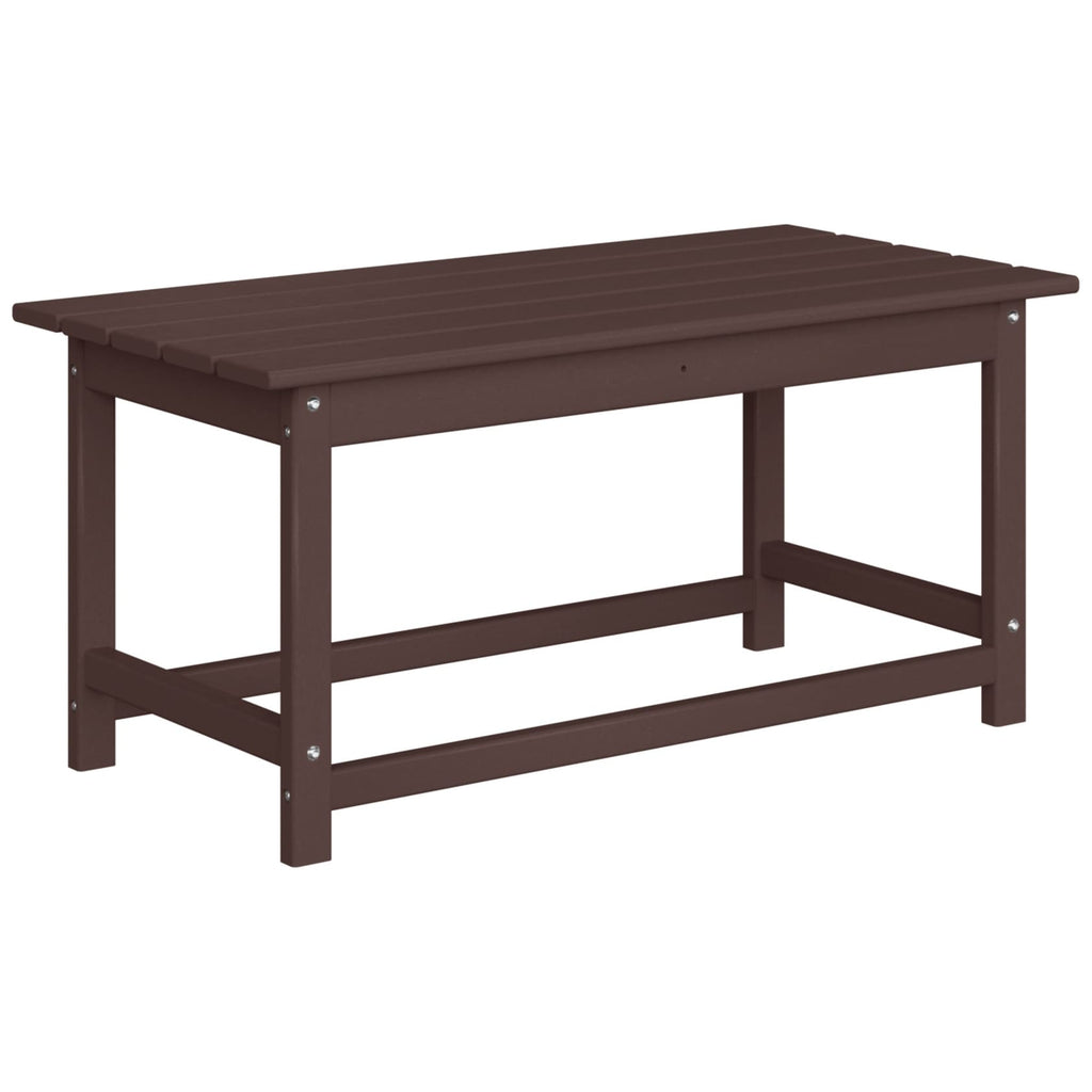 Polytrends Laguna Hdpe All Weather Outdoor Patio Rectangular Coffee Table