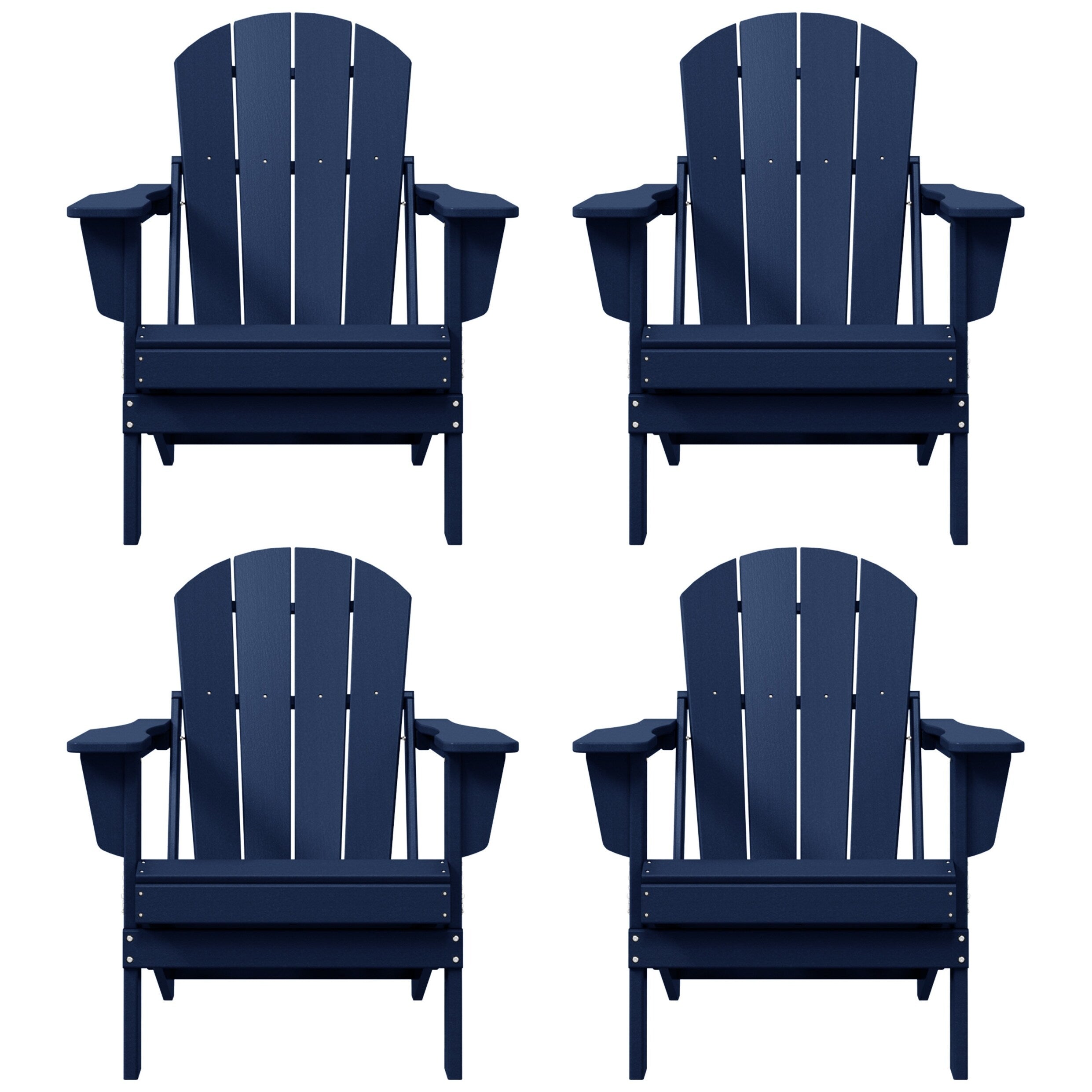 Chaises pliantes Adirondack Polytrends Laguna résistantes aux intempéries (lot de 4)