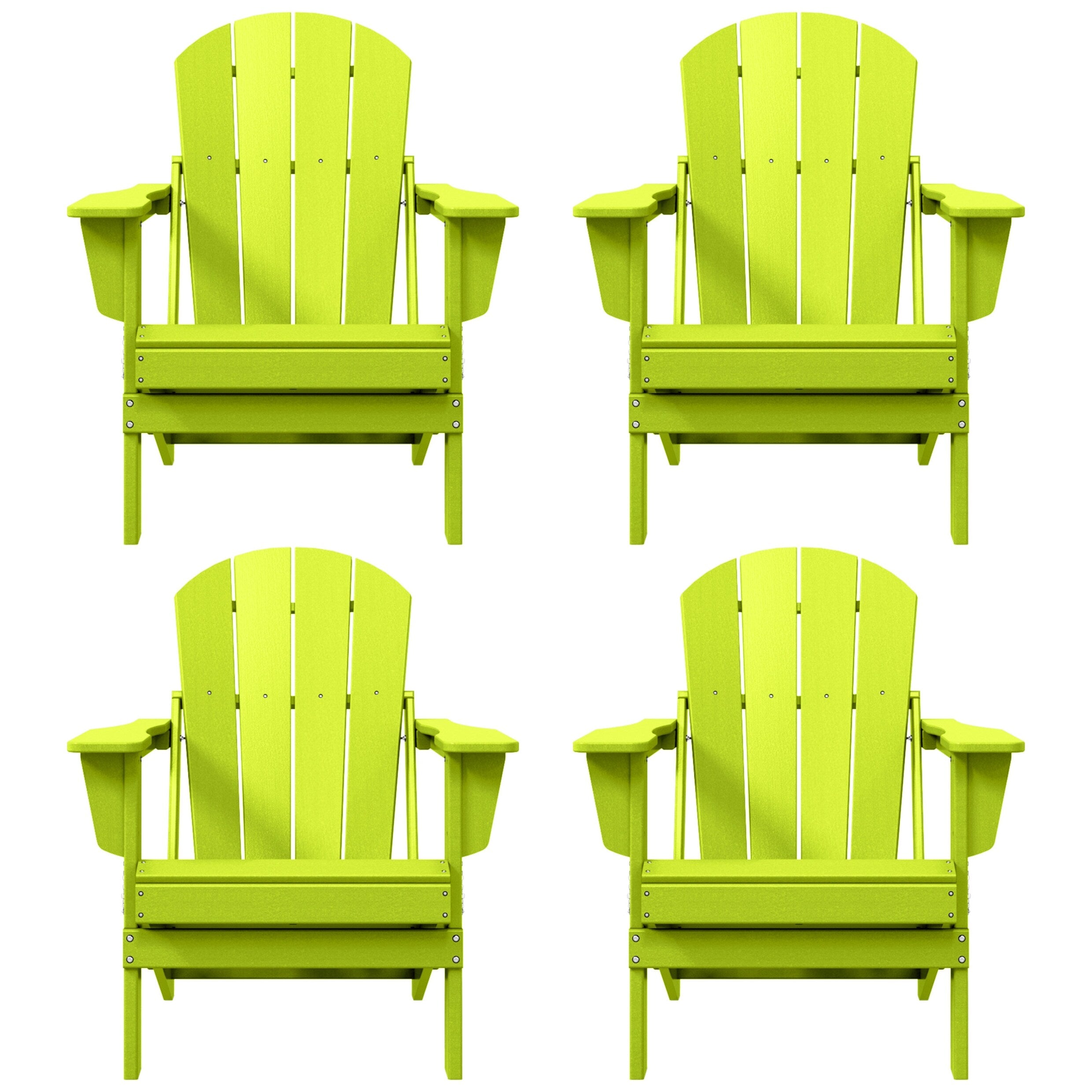 Chaises pliantes Adirondack Polytrends Laguna résistantes aux intempéries (lot de 4)