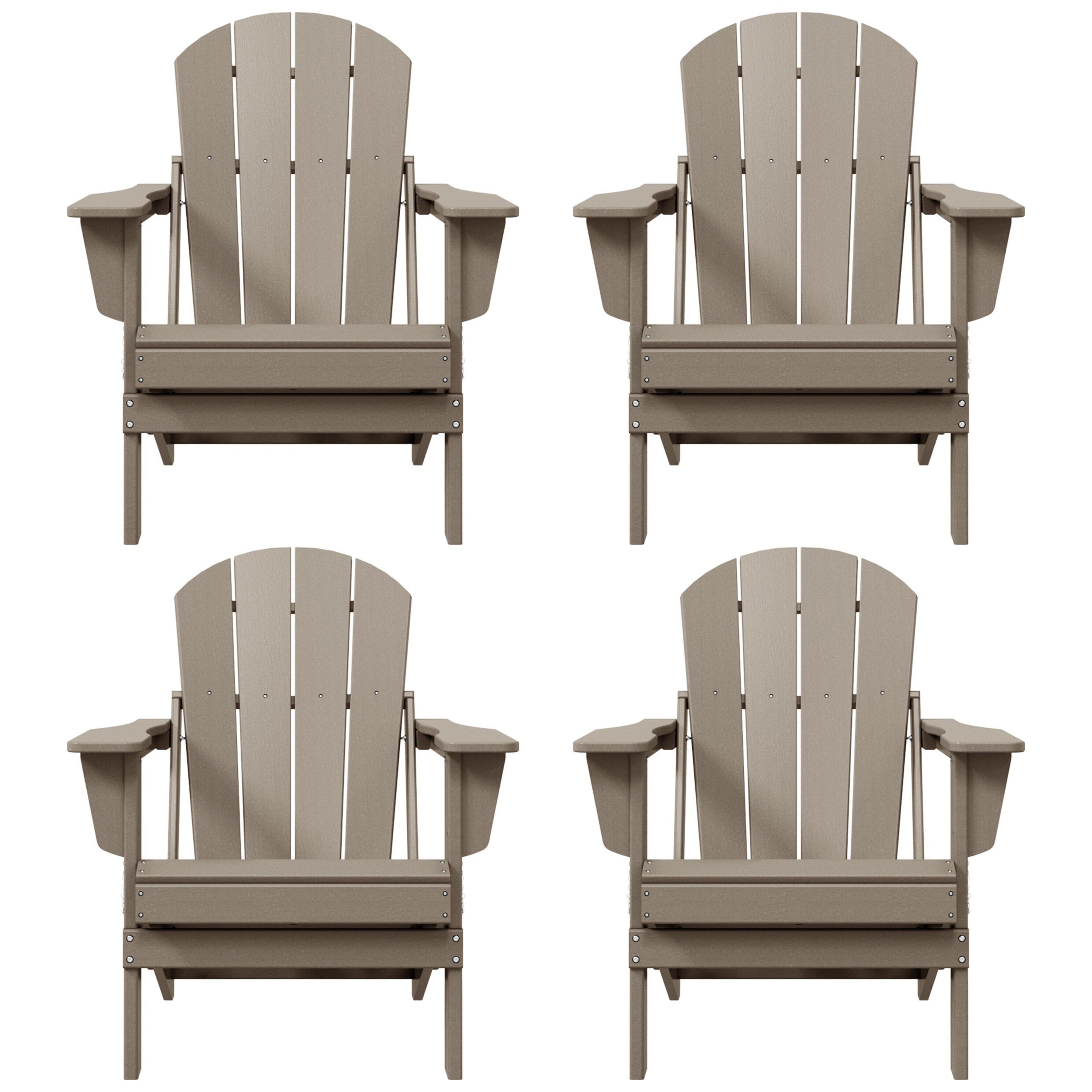 Chaises pliantes Adirondack Polytrends Laguna résistantes aux intempéries (lot de 4)