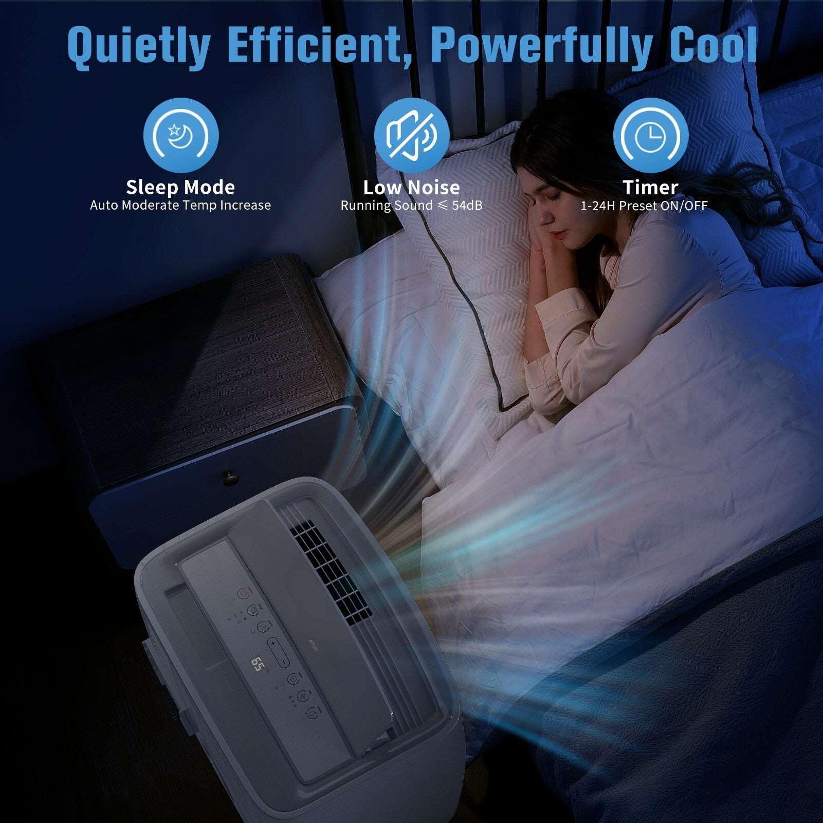 Climatiseur portatif avec chauffage – 12 000 BTU de refroidissement et 10 000 BTU de chauffage pour pièces jusqu'à 700 pi²