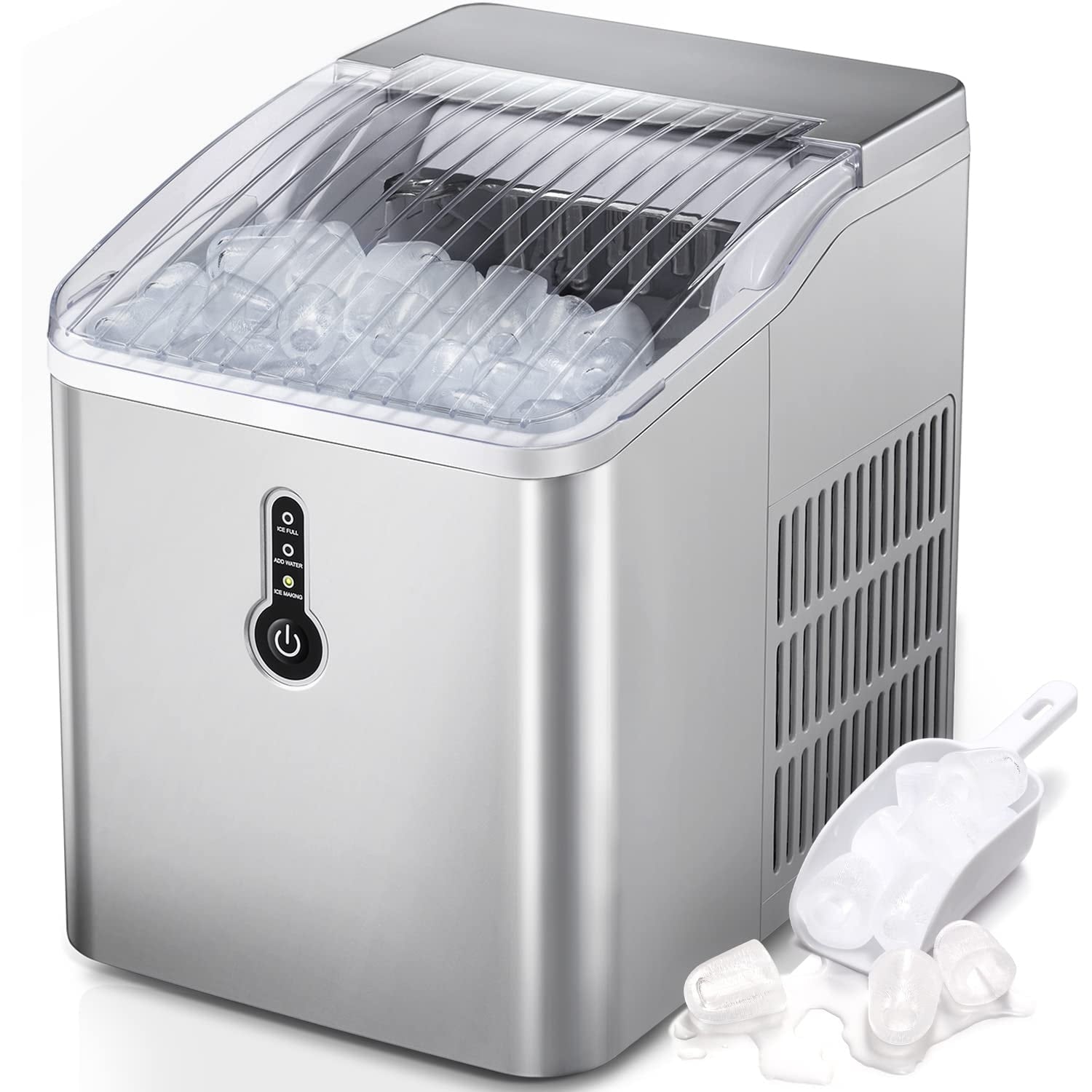 Portable Countertop Ice Maker Machine，26Lbs/24H， Self-Cleaning Home, Low Noise
