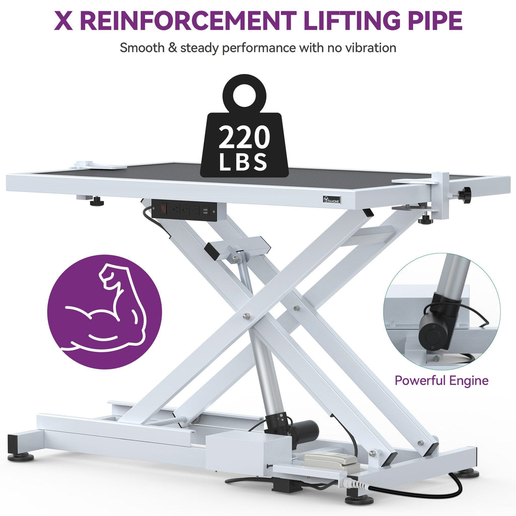 Table de toilettage électrique professionnelle pour grands chiens, robuste, avec bras en aluminium, 50 po de largeur