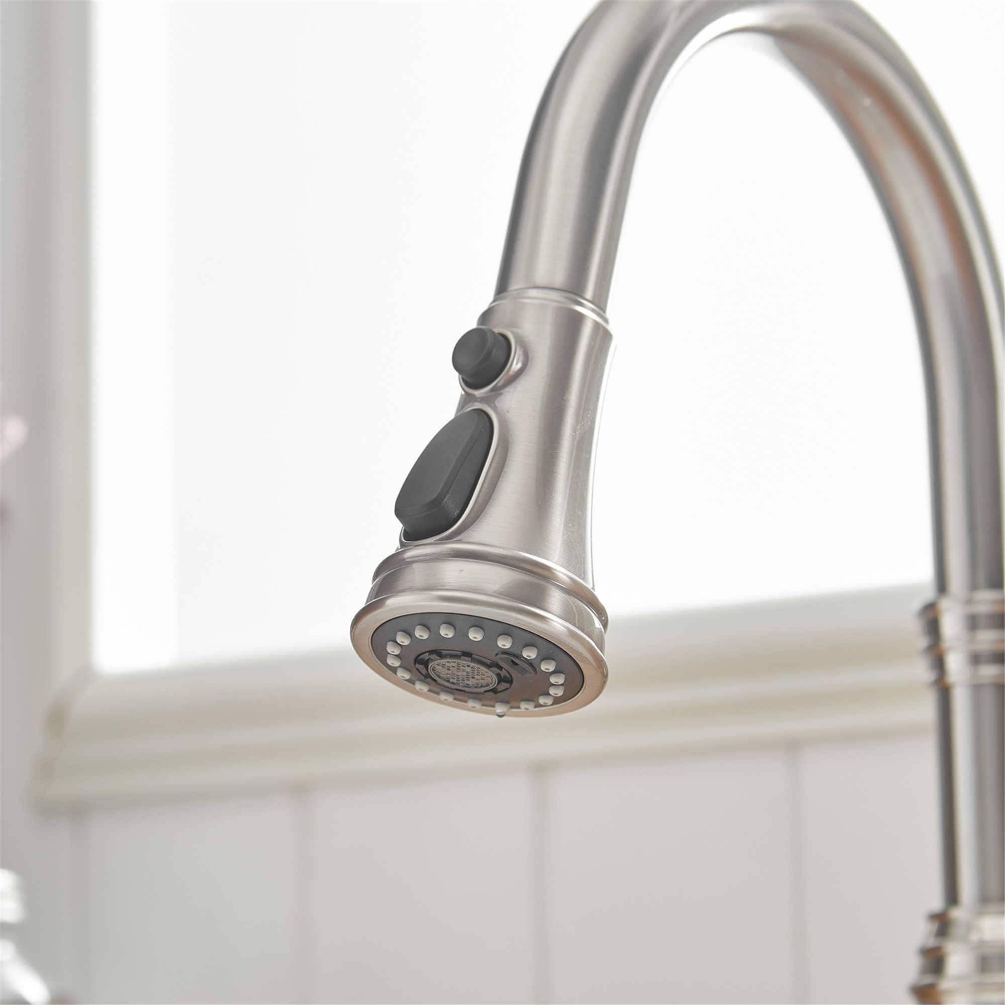 Robinet de cuisine à tirette, poignée unique, robinet d'évier de cuisine moderne à un trou avec douchette extractible, robinet de lavabo avec plaque de pont