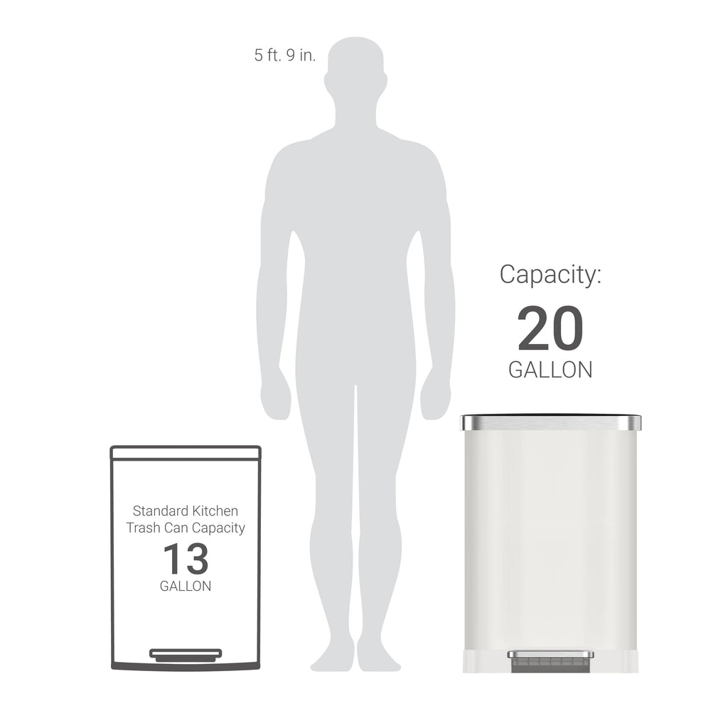 Qualiazero 75L / 20 Gallon Rectangular Step Can