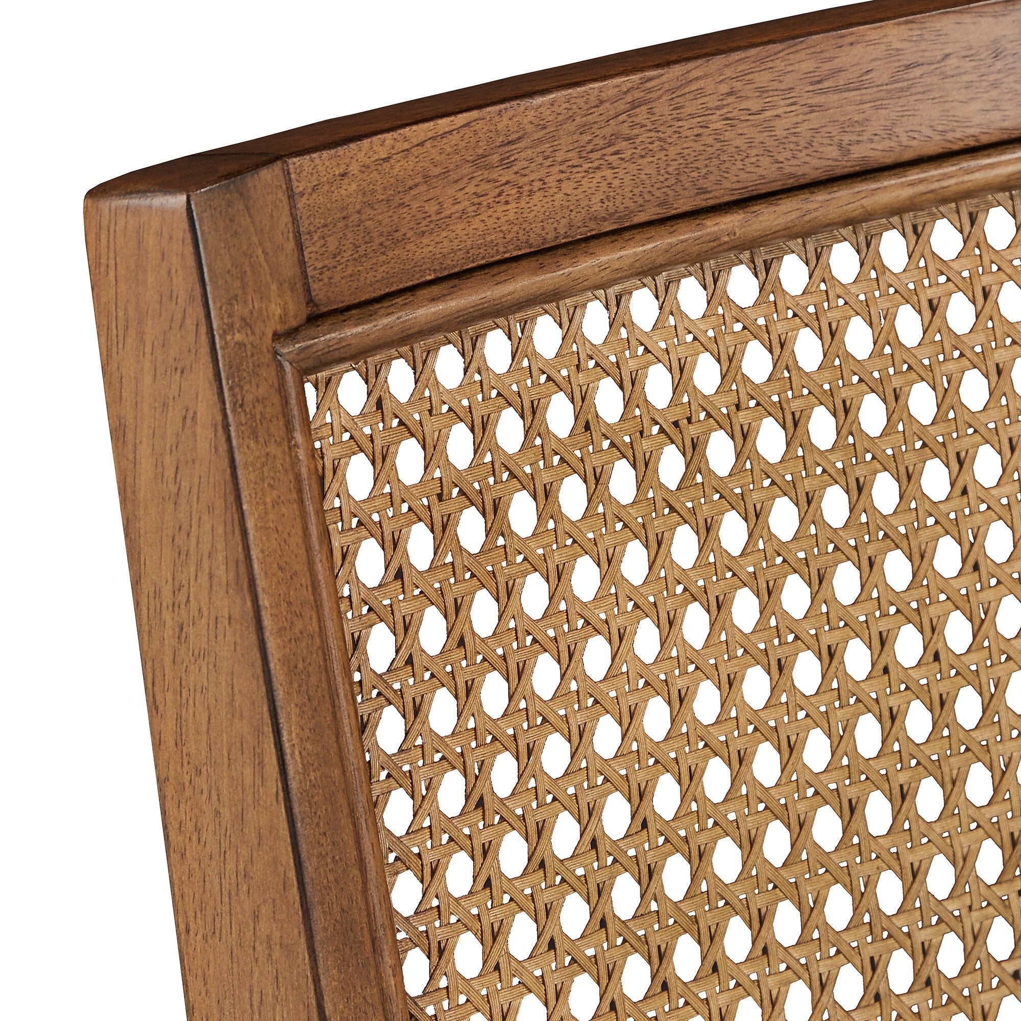 Chaises de salle à manger Ronda beiges avec dossier en rotin et lin (lot de 2)