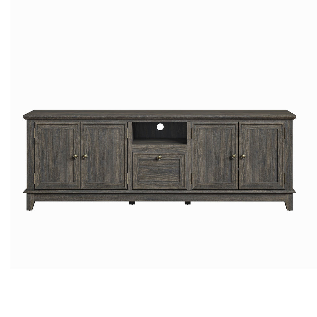 Meuble TV rustique de 72 pouces avec étagères réglables et rangement dissimulé - 72 pouces de largeur